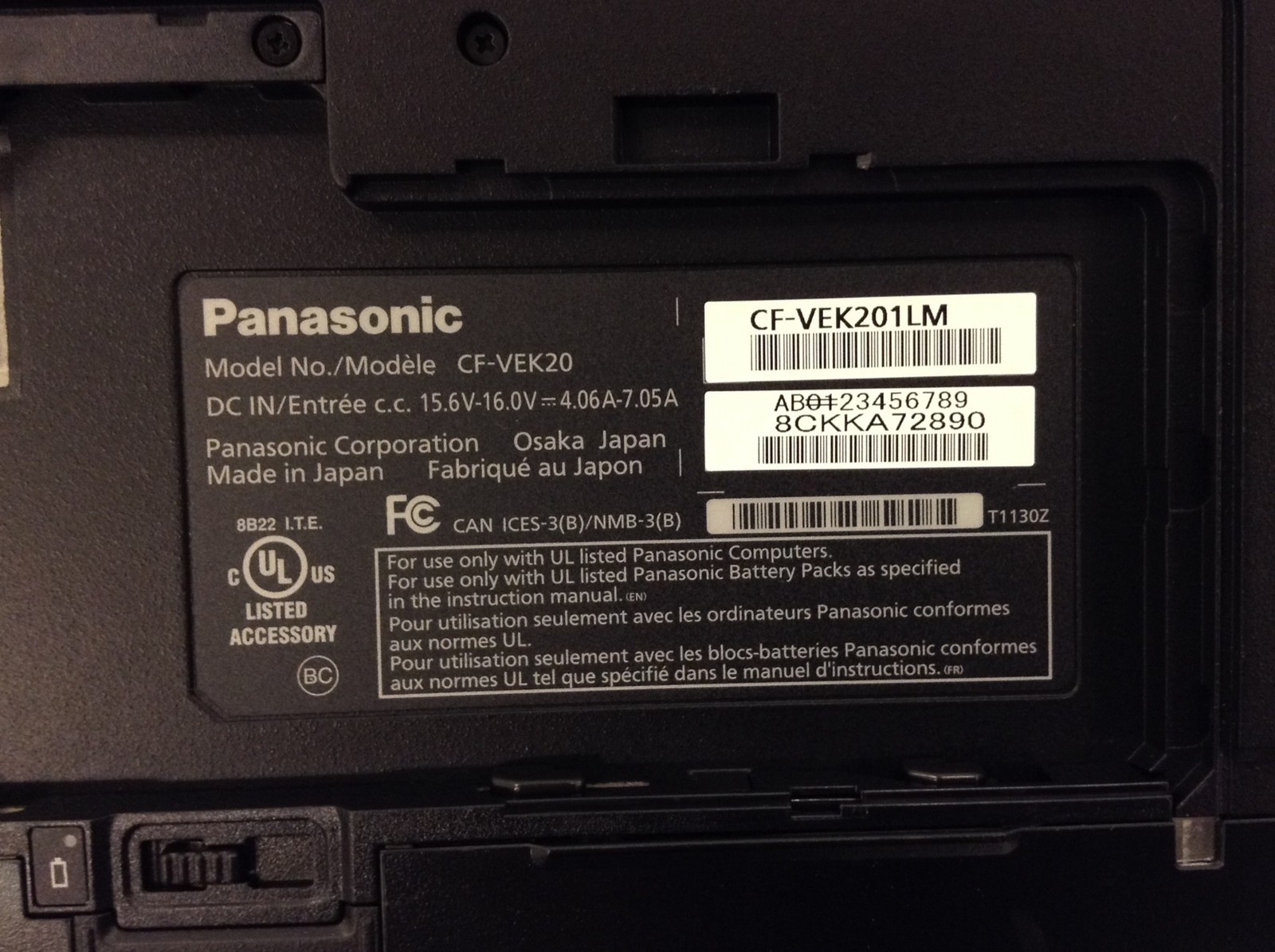 Panasonic Toughbook CF-20 MK1 Touch Laptop m5-6Y57 1.10GHz w/ 8GB, 128GB SSD