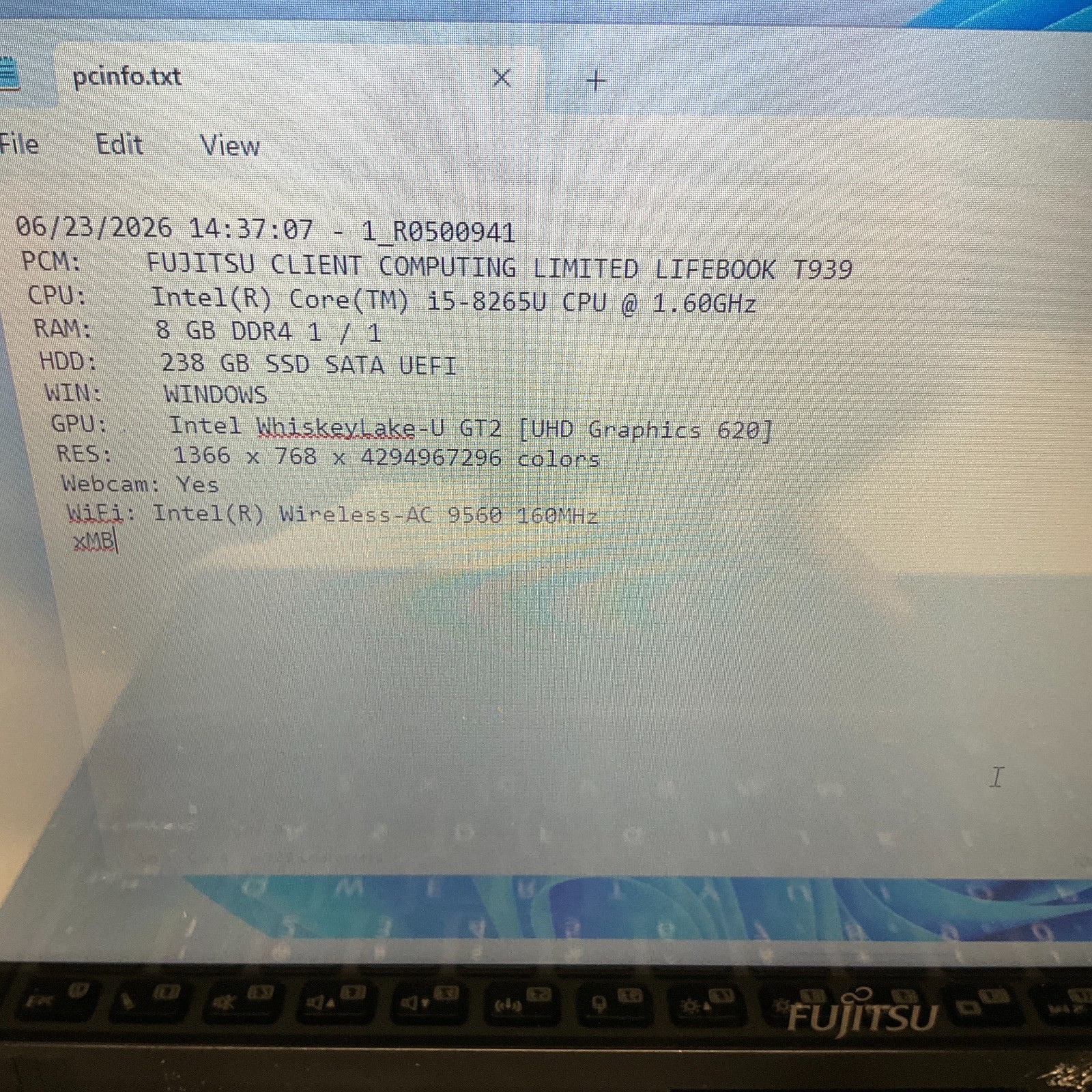 Fujitsu Lifebook T939 Laptop Intel Core i5-8265U @ 1.60 GHz 8GB 256GB SSD NO BAT