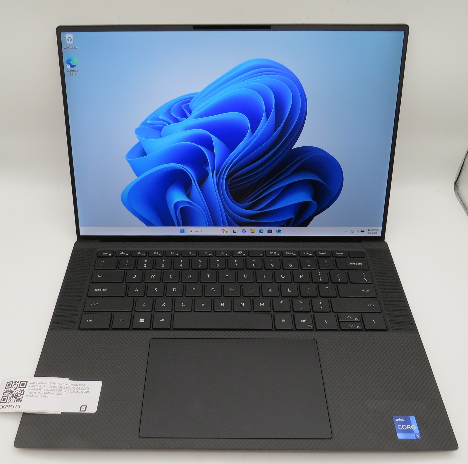Dell Precision 5570 i9-12900H@2.5GHz | 32GB DDR5 | 512GB m2 | Win 11 | No AC