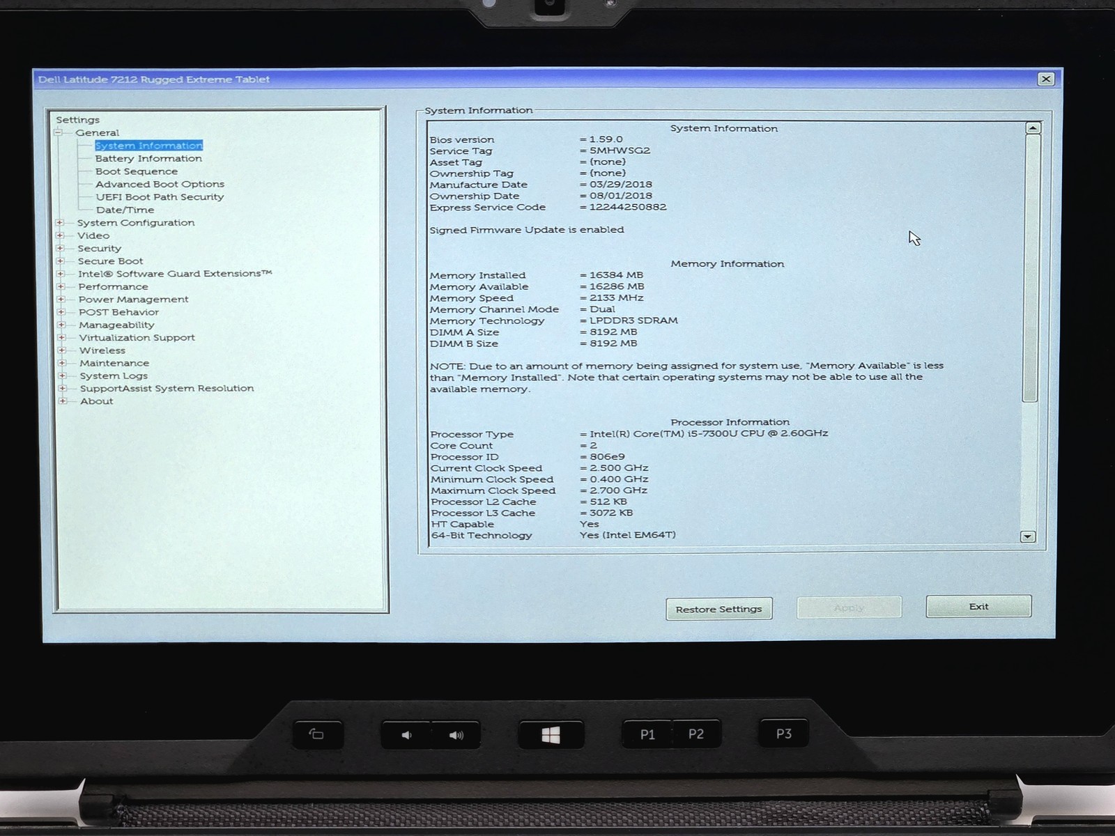 Latitude 7212 Rugged Extreme 2-in-1 11″ FHD Touch I5-7300U 256GB 16GB W11P RGB