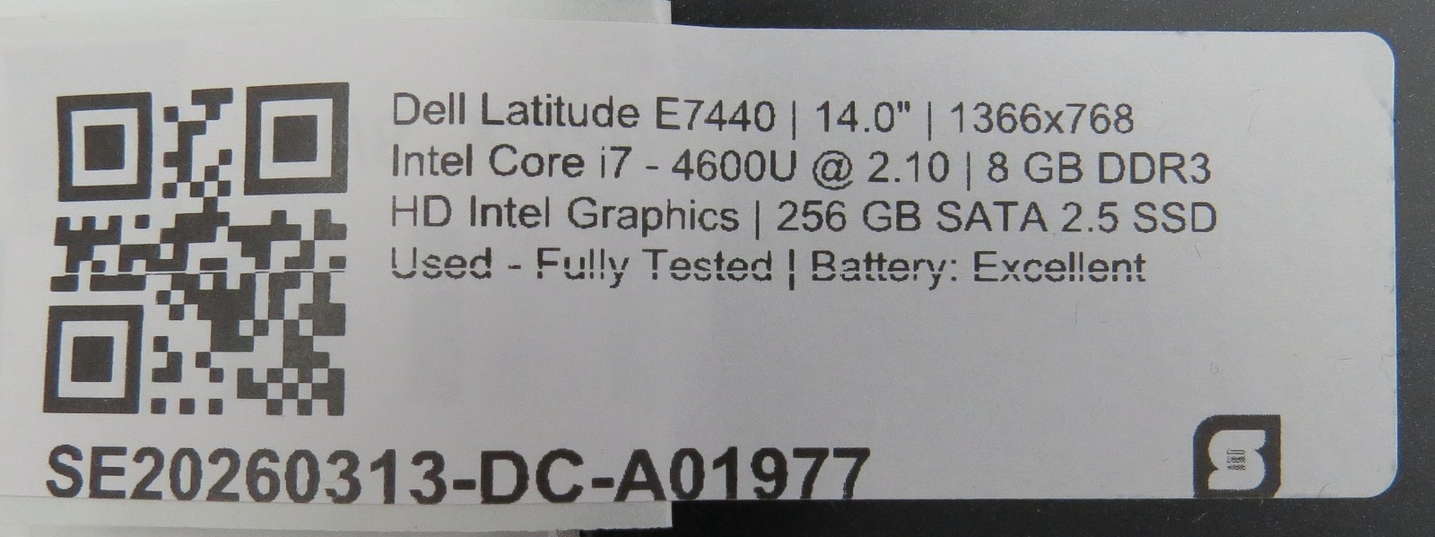 Dell Latitude E7440 | 14.0″ | i7-4600U @ 2.10GHz | 8GB DDR3 | 256GB SATA | No OS