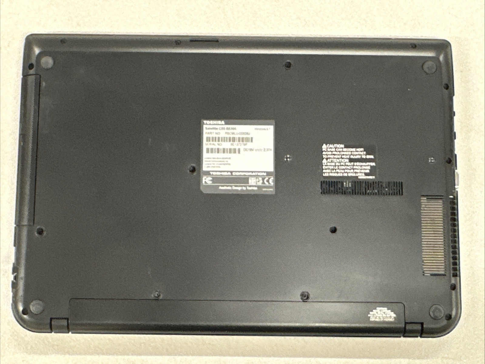 No Battey! Toshiba Satellite C55-B5300 15.6″ 500GB Intel N2840 2.58GHz 4GB DVDRW
