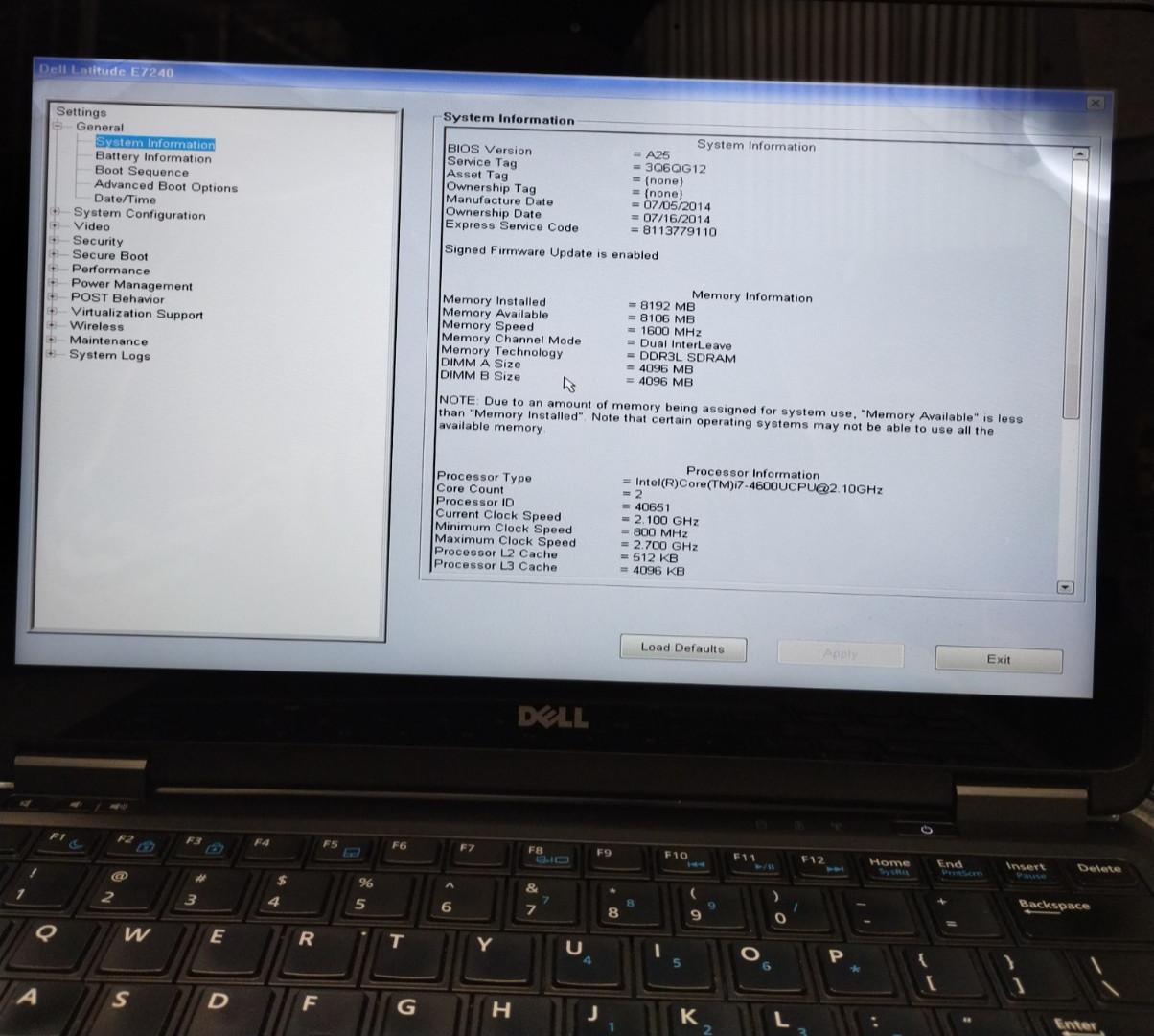 Dell Latitude E7240 12.5″ Laptop i7-4600U 2.10GHz 8GB RAM *For Parts AS IS H4036