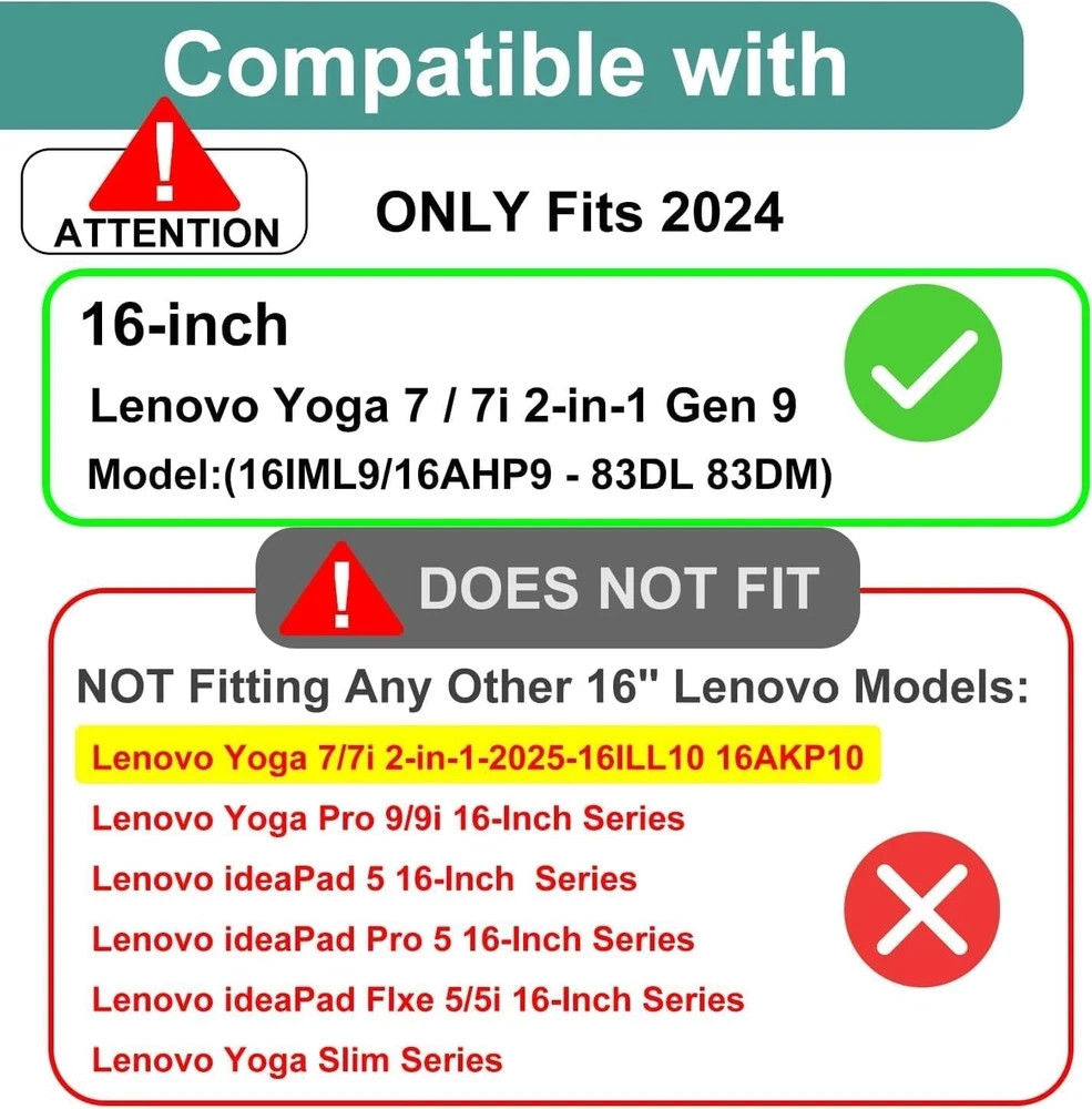 3-Pack Touchscreen Protector for Lenovo Yoga 7 / 7i 16″ 2-in-1 Gen 9 2024 Anti G