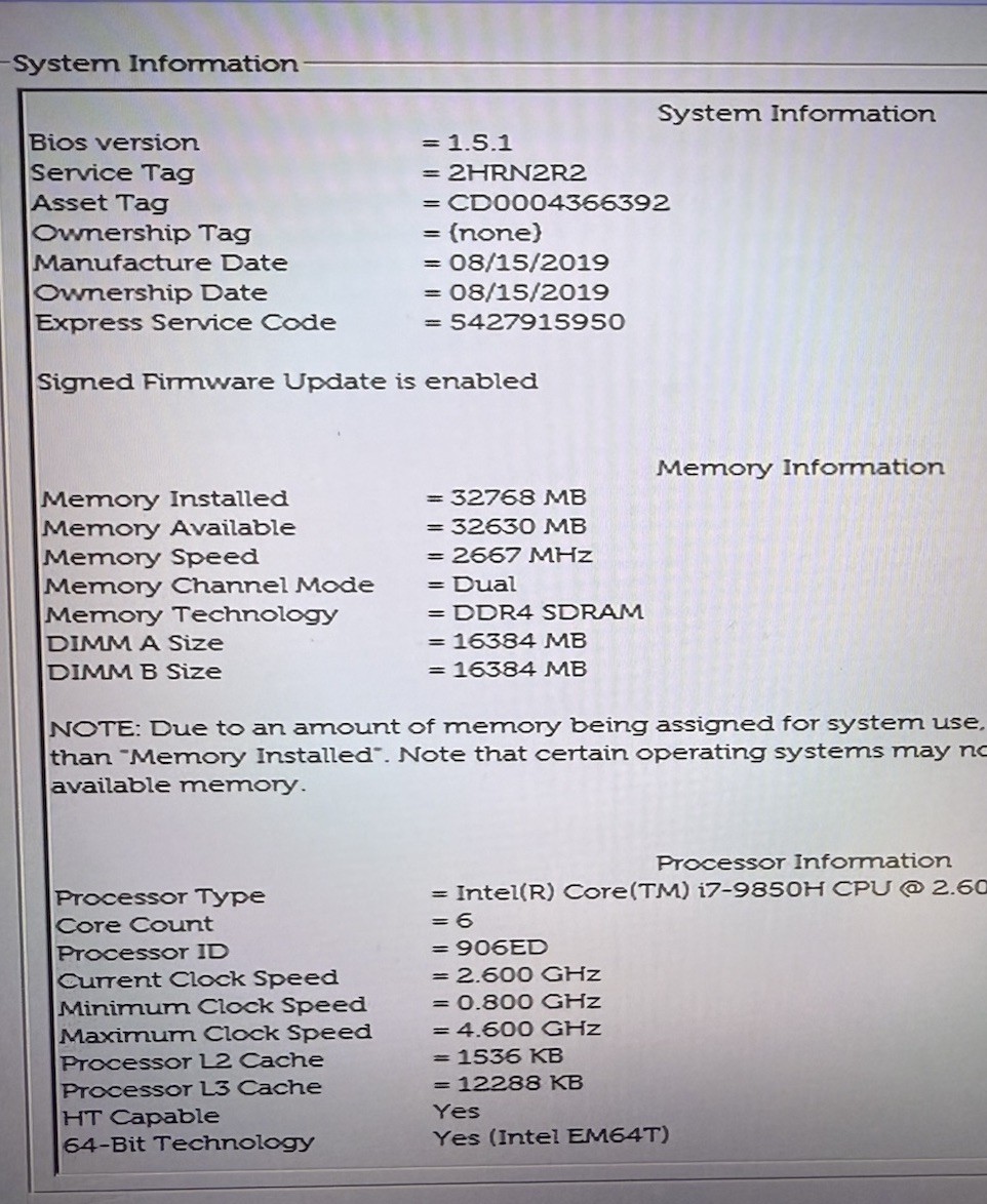 Dell Latitude 5501 15.6″ i7-9850H up 32GB RAM 2TB SSD Win11 Pro NVIDIA & Office
