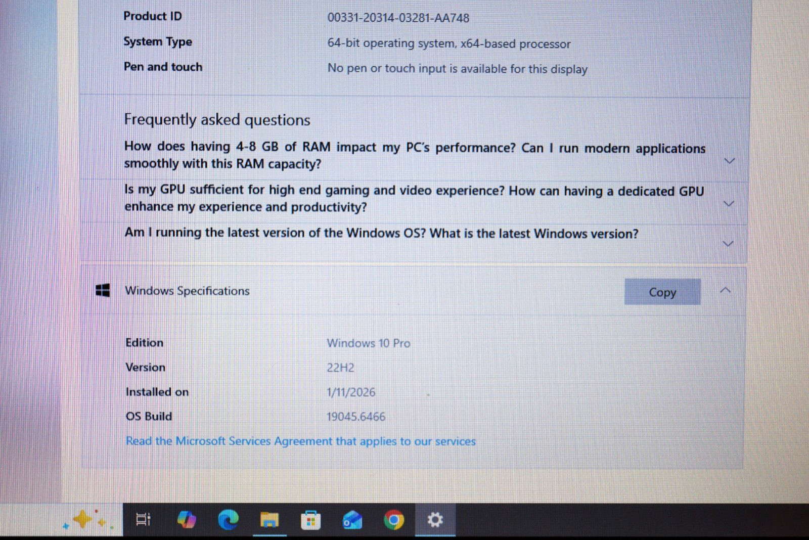 Active 22H2 Version WIN10 PRO Toshiba P775-S7215,GEN2 i7@2.00GHz,6GB RAM,720GB