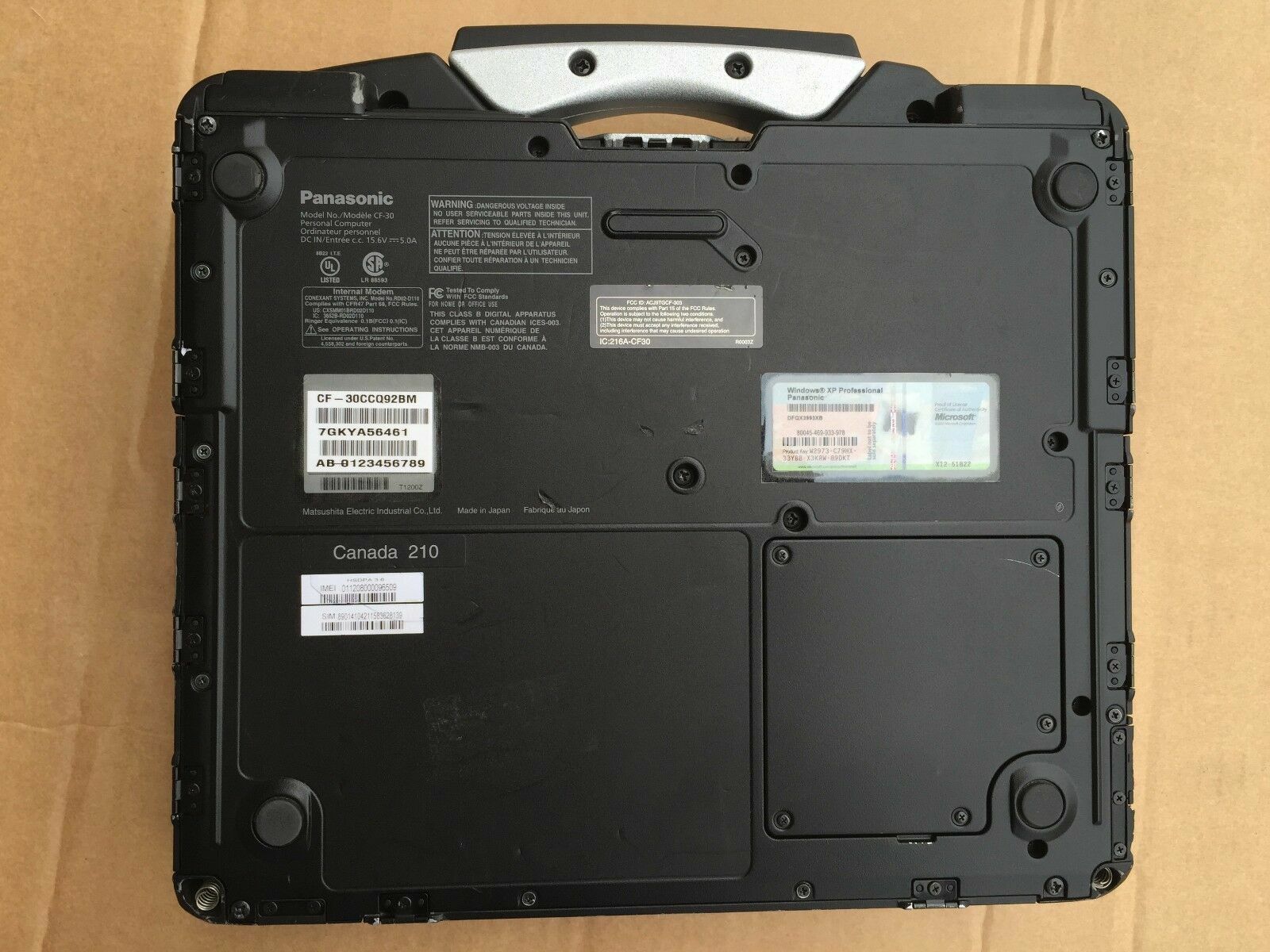 PANASONIC CF-30 TOUGHBOOK 1.66GHZ LAPTOP CF30 RUGGED TOUGH BOOK BACKLIT WIN XP