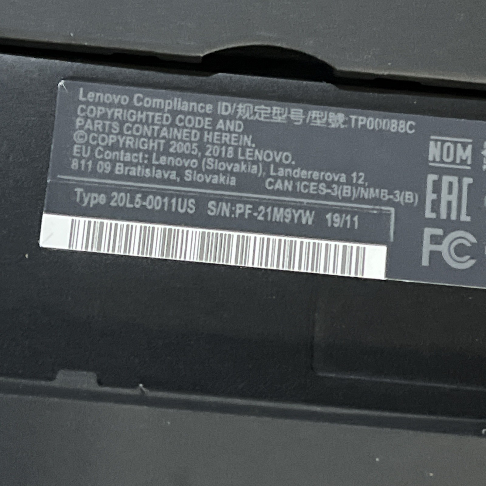 LENOVO THINKPAD T480 INTEL CORE I5-8350U 1.70GHZ 8GB RAM NO HD