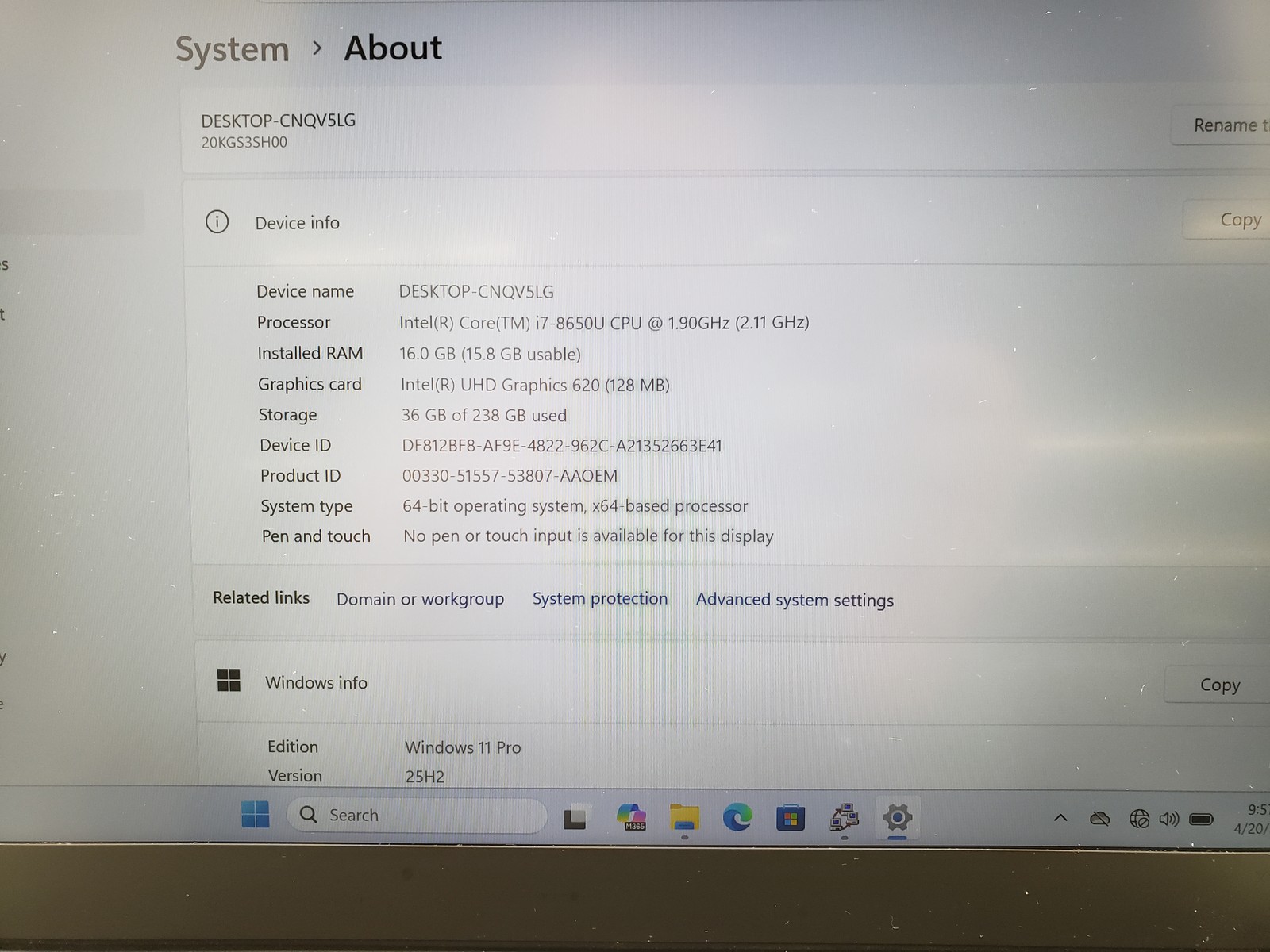 Lenovo ThinkPad X1 Carbon Gen 6th i7-8650U 16GB RAM 256GB SSD 14″ Win 11 Pro.