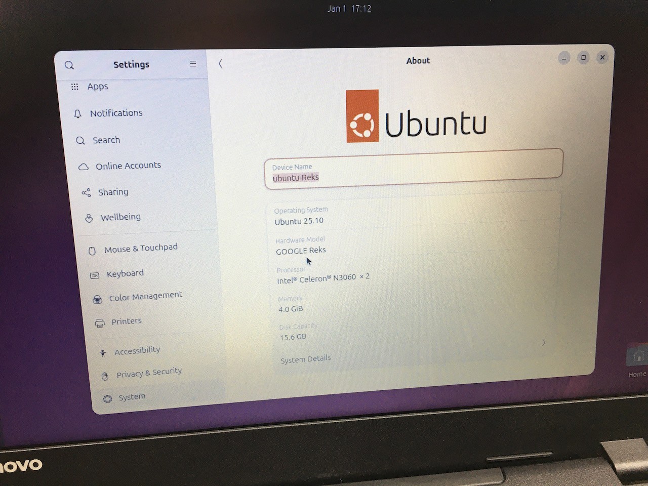 Lenovo N23 Laptop 11″ Intel Celeron 1.60GHz N3060 16GB – 4GB RAM Ubuntu 25 Linux