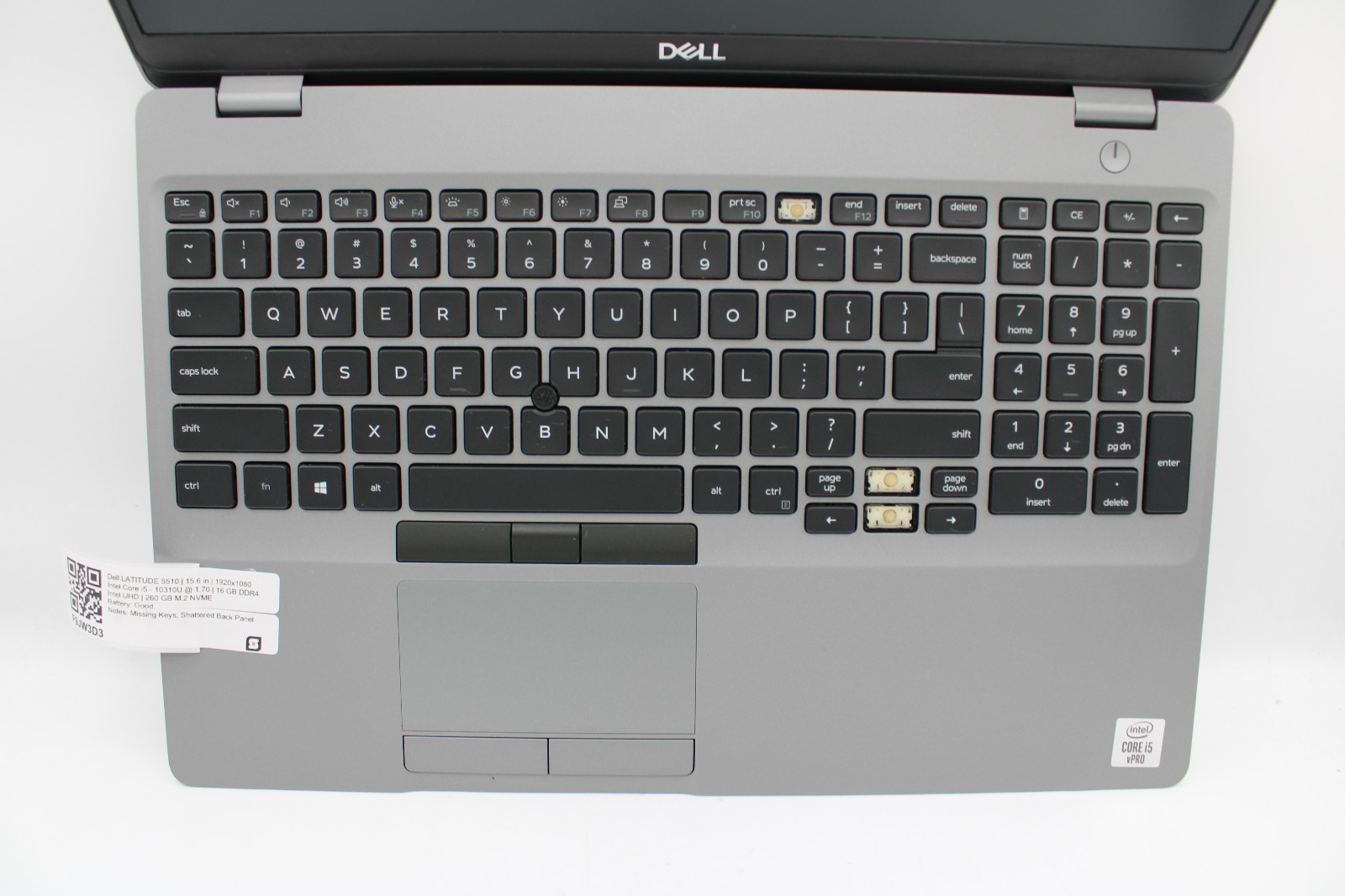 Dell Latitude 5510 _ i5-10310U @ 1.7 _ 16GB RAM _ 256GB SSD _ No OS *READ