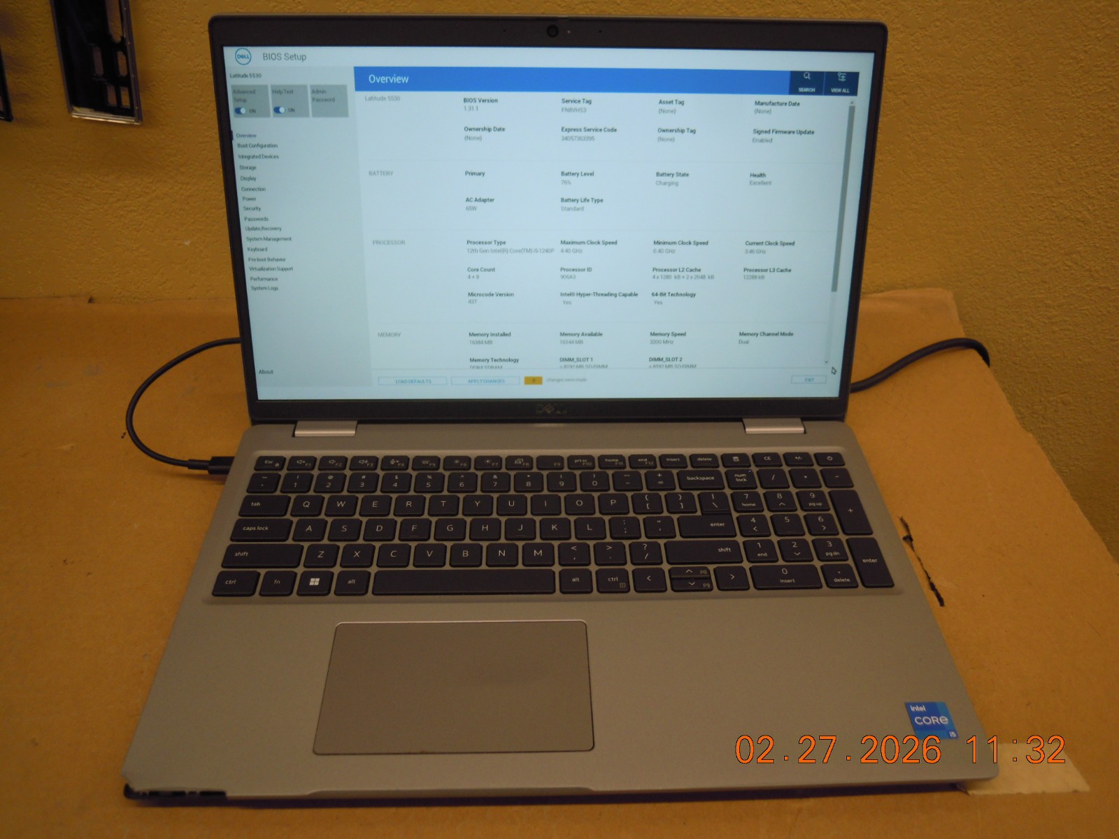 Dell Latitude 5530 | i5-1240P @ 4.40GHz CPU | 16GB RAM | AC Adapter | No HDD