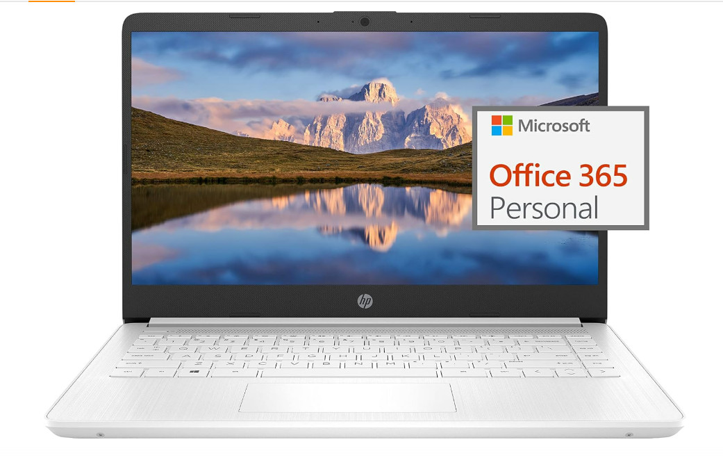 HP 14 inch Laptop, 8 GB Ram, 192 GB Storage, White Brand New
