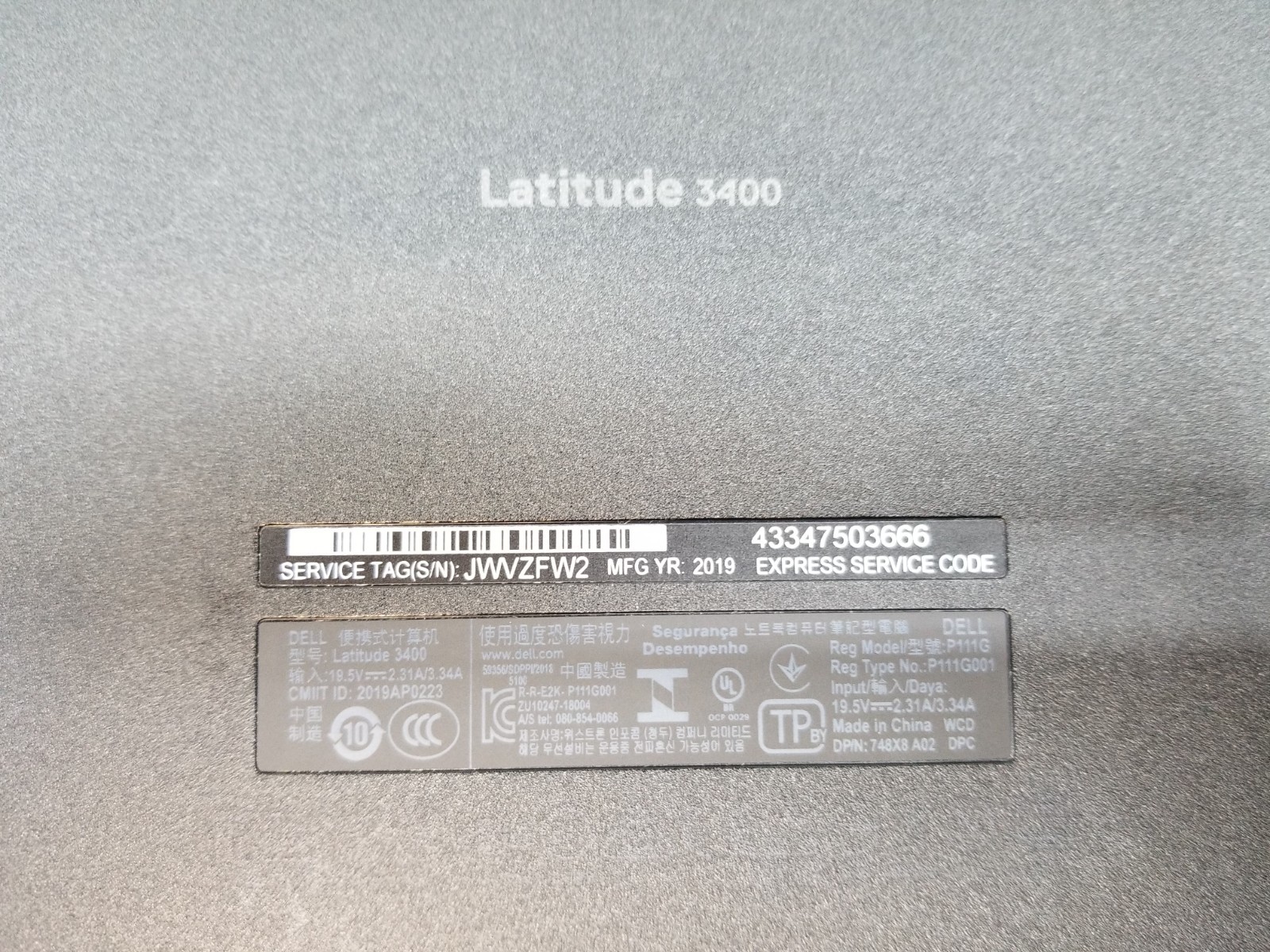 Dell Latitude 3400 14″ FHD i5-8265U 1.6GHz 8GB RAM 256GB NVMe Win 11 Pro WiFi BT