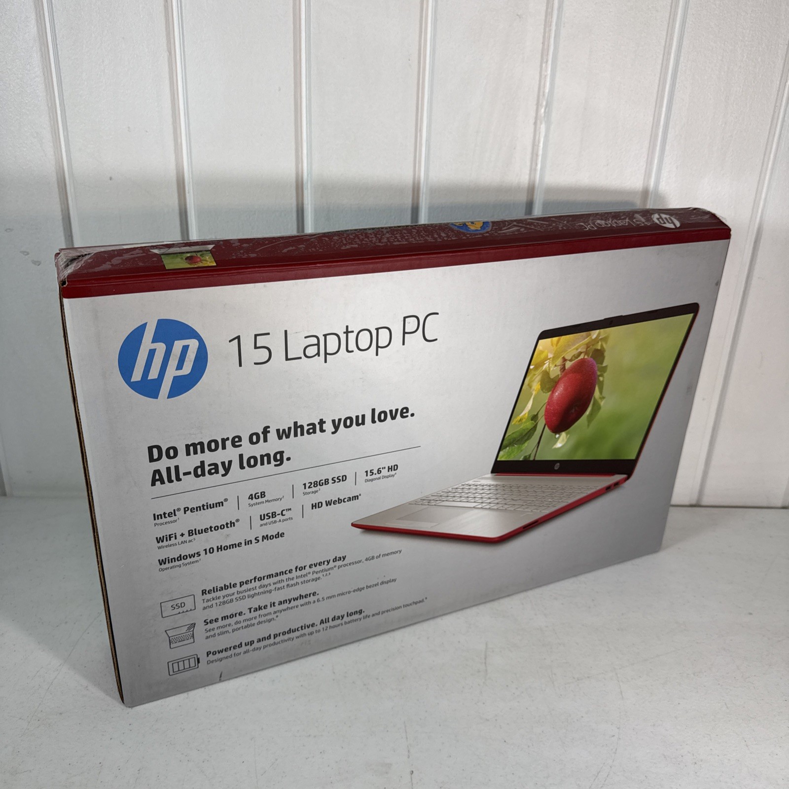 HP 15-Red Laptop 15.6” Intel Pentium Silver N5030 4GB RAM 128GB SSD DW0083WM
