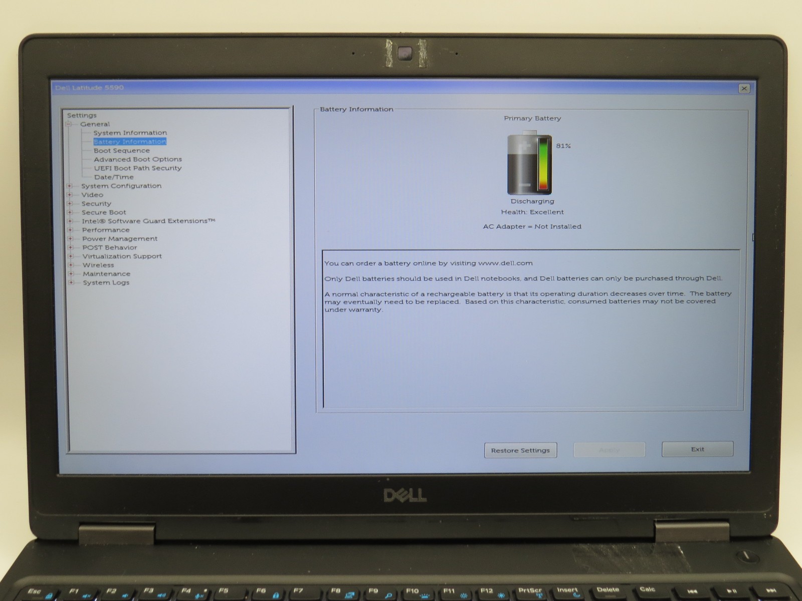 Dell Latitude 5590 | i7-8650U @ 1.9GHz | 8GB DDR4 | 256GB m2 | 15.6″ | No OS