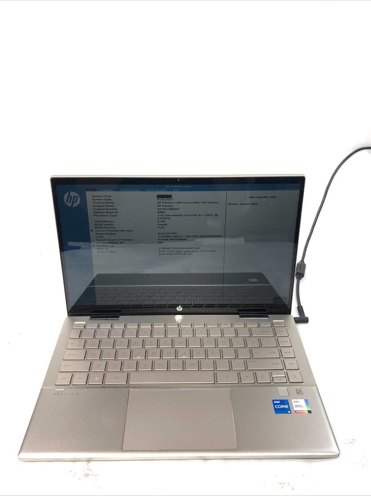HP Pavilion x360, Intel Core i5-1135G7 @2.40Ghz, 8GB RAM, NO SSD/OS, Touch, READ