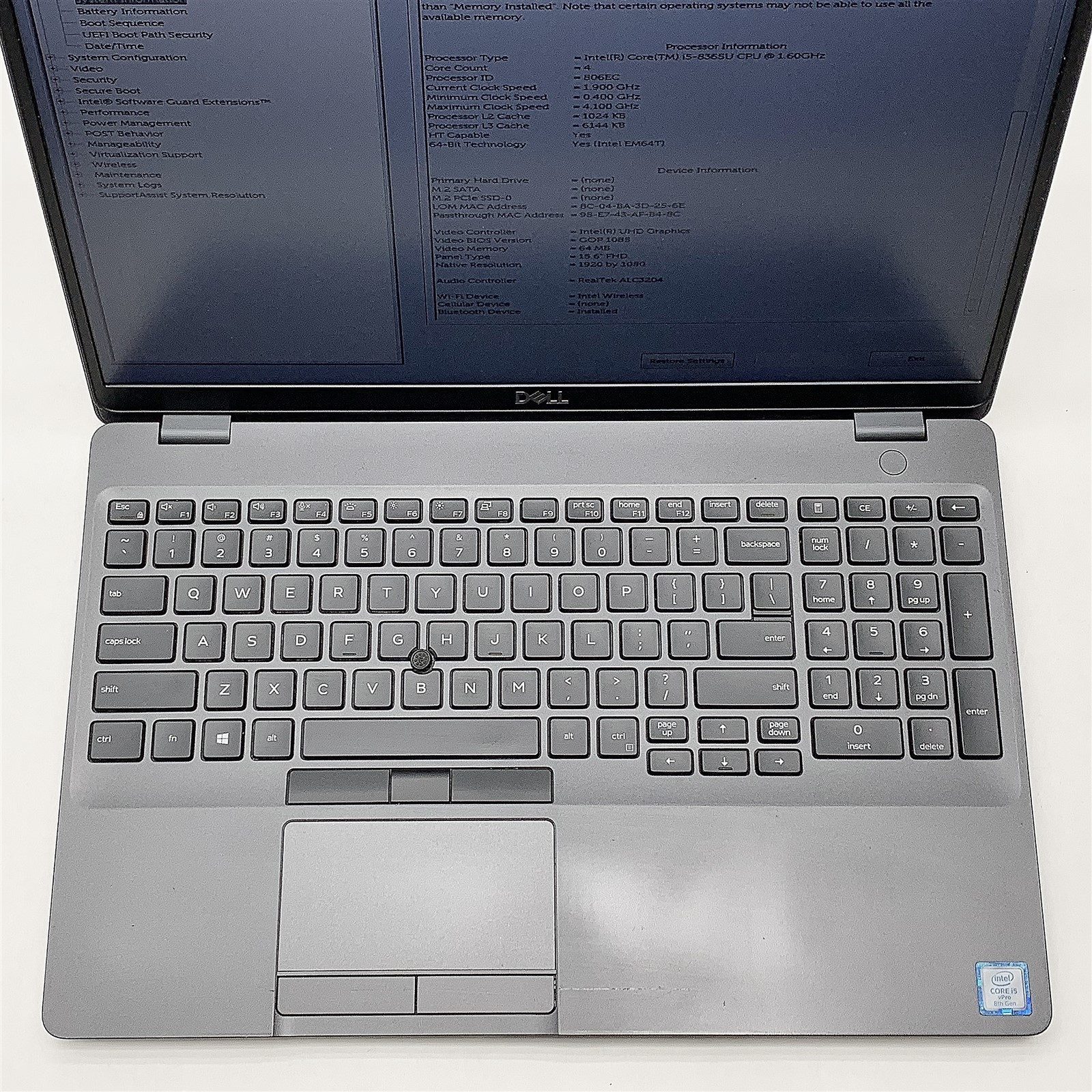 Dell Latitude 5500 Laptop Intel Core i5 8365U 1.60GHZ 15.6″ FHD 16GB RAM NO HDD