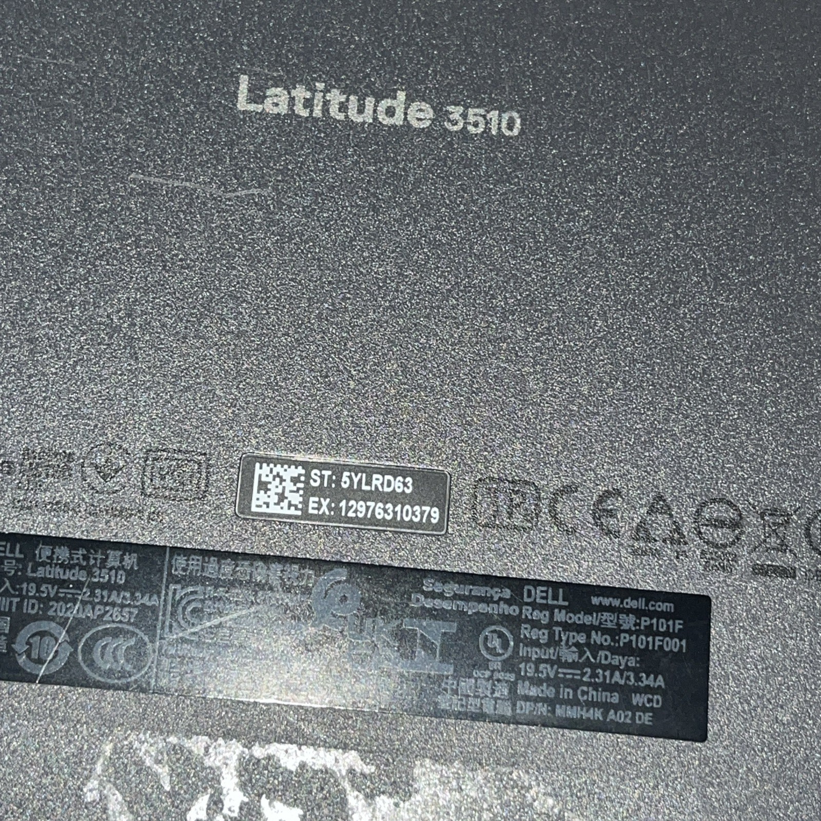 DELL LATITUDE 3510 INTEL CORE I5-10210U 8GB RAM NO HD /