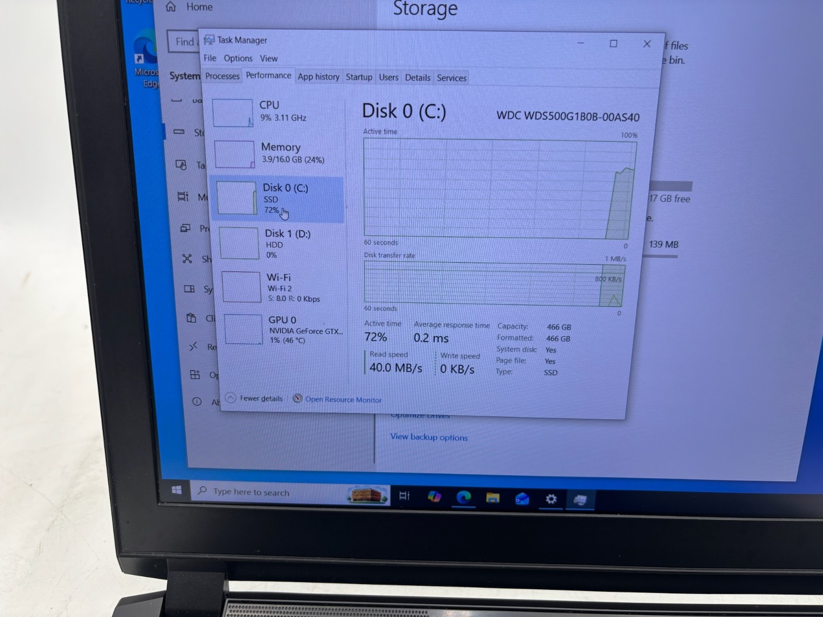 Sager Gaming P650HP 15.6″ 512 GB SSD + 1 TB HDD 16 GB RAM i7-7700HQ GTX 1060