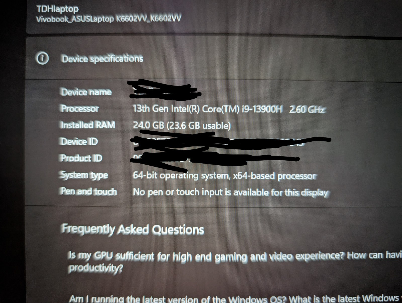 ASUS Vivobook Pro 16 Laptop I9-13900H, NVIDIA RTX 4060, 1.5TB SSD 24gb Ddr5 Ram
