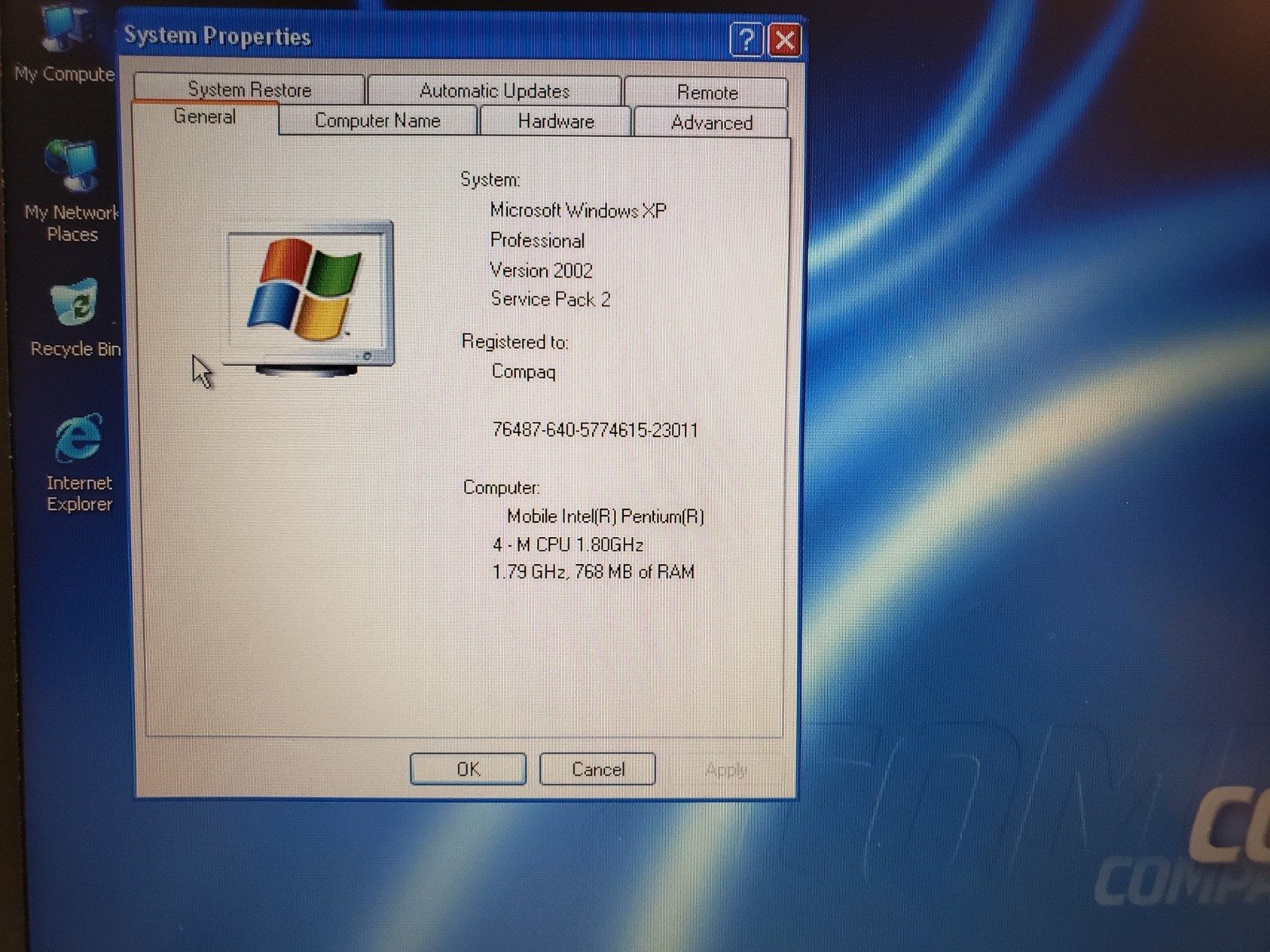 Vintage Compaq EVO N610C Laptop Pentium 4 1.8GHz 768MB 60GB WinXP Pro SP2