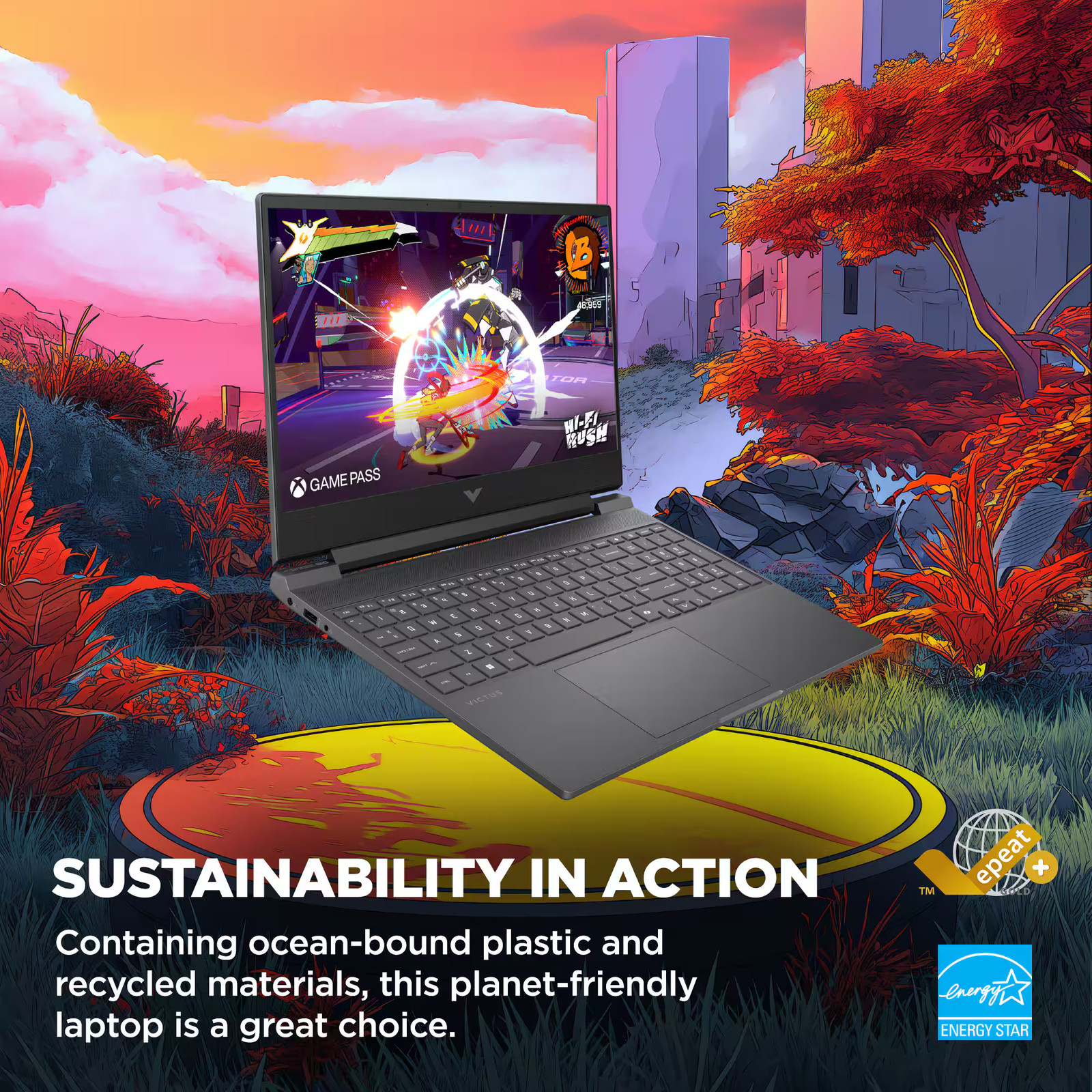 HP – Victus 15.6″ 144Hz Full HD Gaming Laptop – AMD Ryzen 7 7445HS – 16GB Mem…