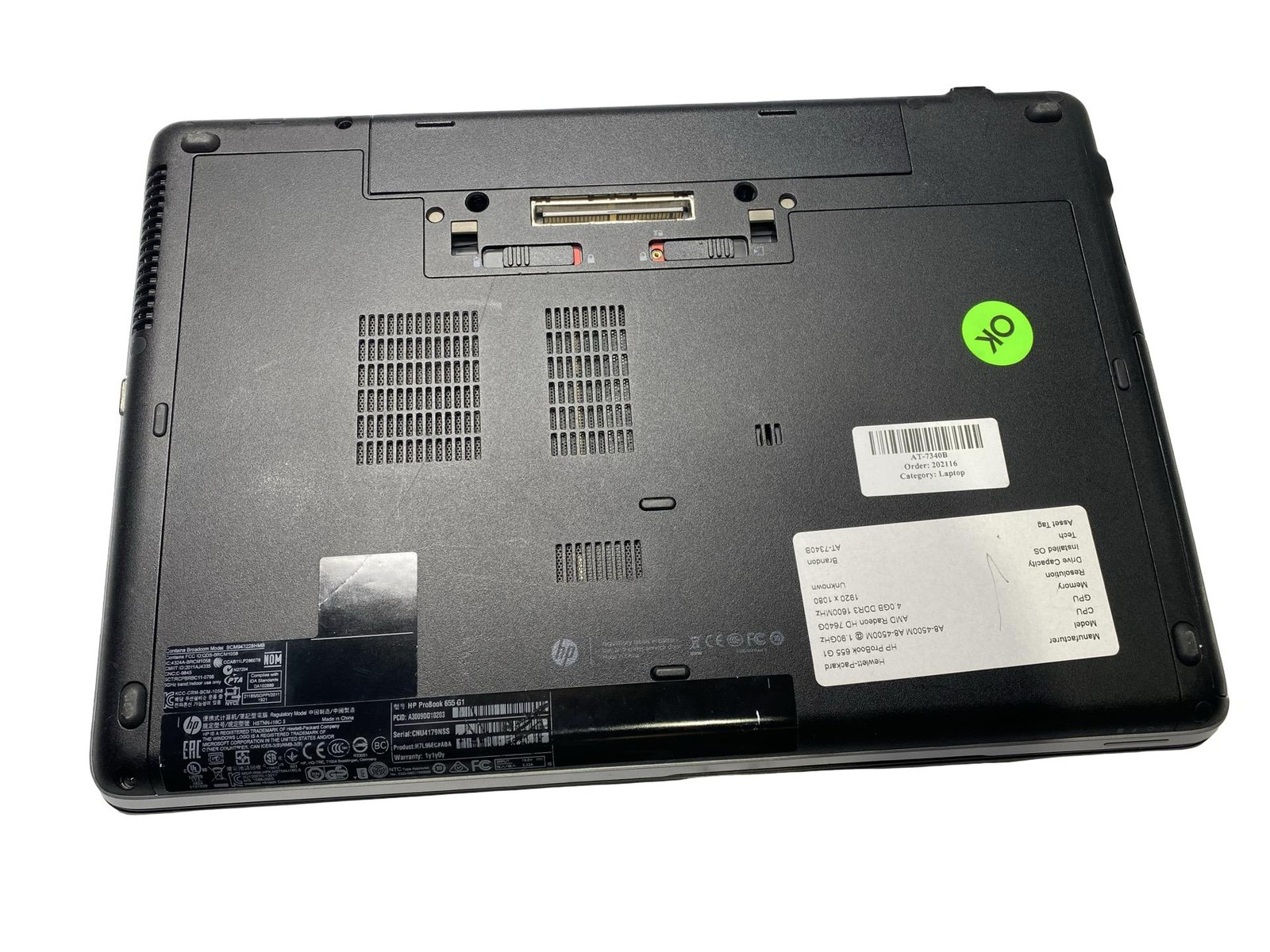 HP ProBook 450 G1 i5 4200M 4GB NO OS/SSD/Battery Grade C