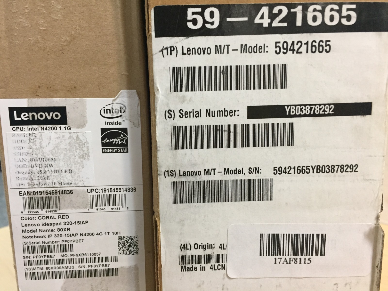 Lot of 2*PARTS*Lenove ideapad 320-15IAP Z510 15.6″ Laptop/N4200 i7-4700MQ/4GB 8G