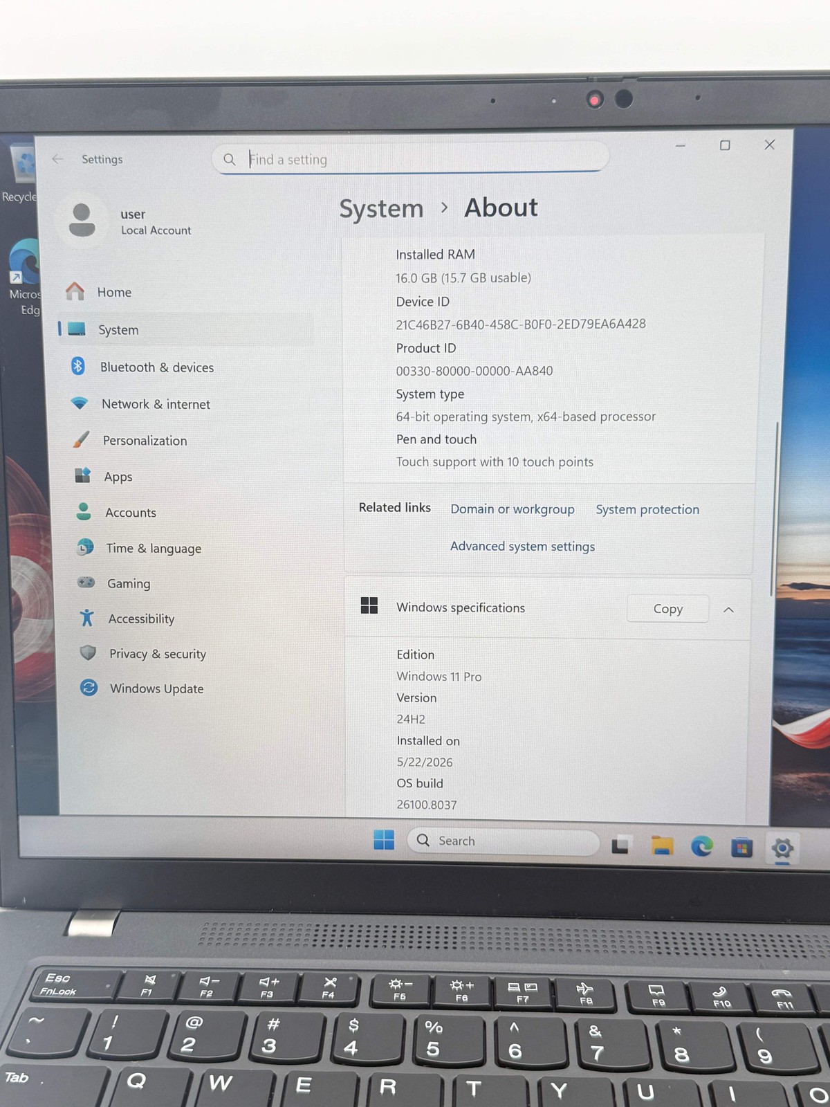 Lenovo ThinkPad T14 Gen 4 14″ Core i5-1345U 16GB RAM 256GB Touchscreen Black