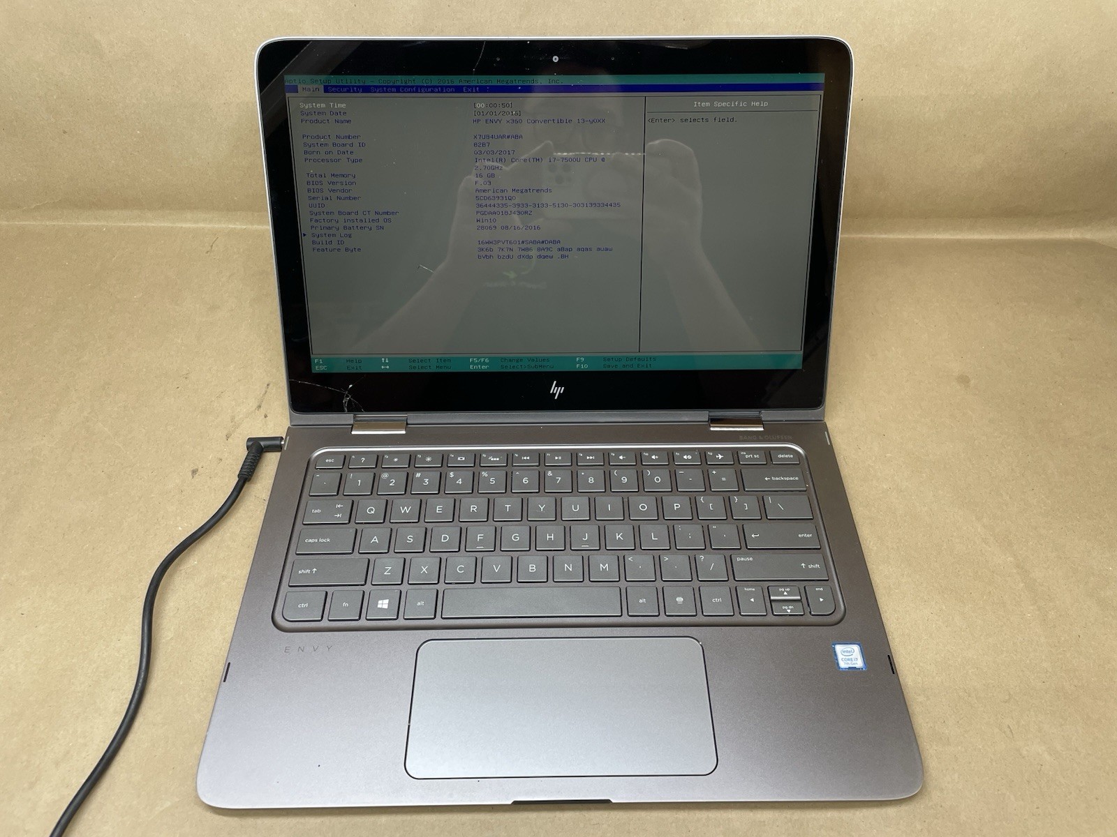 HP Envy x360 Convertible 13, i7-7500U @ 2.70GHz 16GB RAM NO SSD *READ*