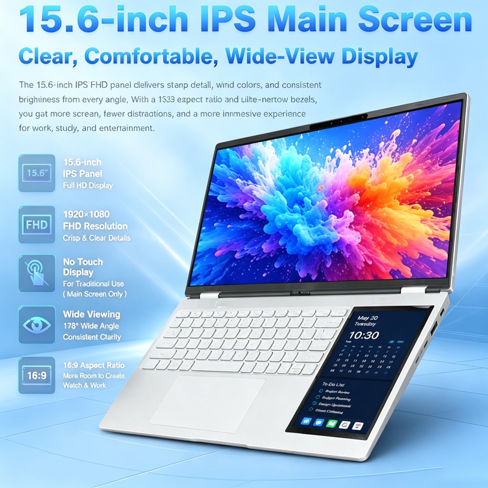 15.6″ Laptop Computer 16GB RAM 2TB SSD with 4 Cores IPS Full HD Business Laptop