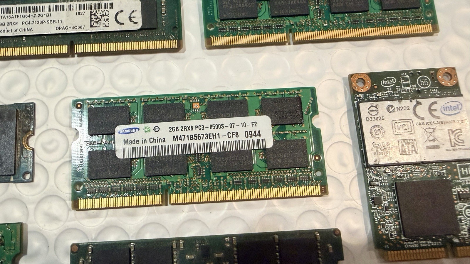 Untested Laptop RAM SSD WiFi Card Parts Lot Samsung Micron Intel M.2 SO DIMM