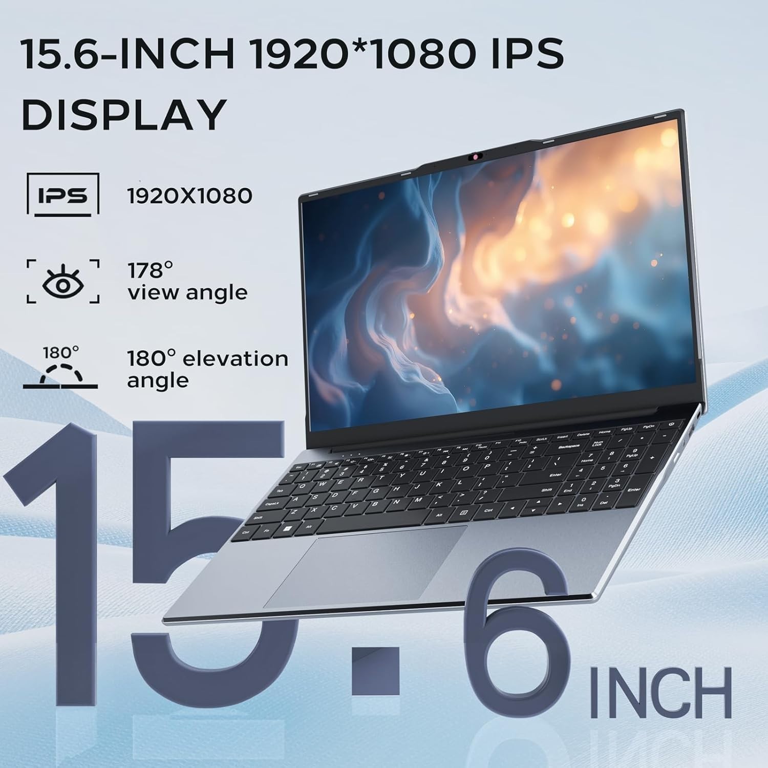 Portable 15.6″ FHD Laptop, 4GB RAM, 128GB SSD, Long Battery Life, Windows 11