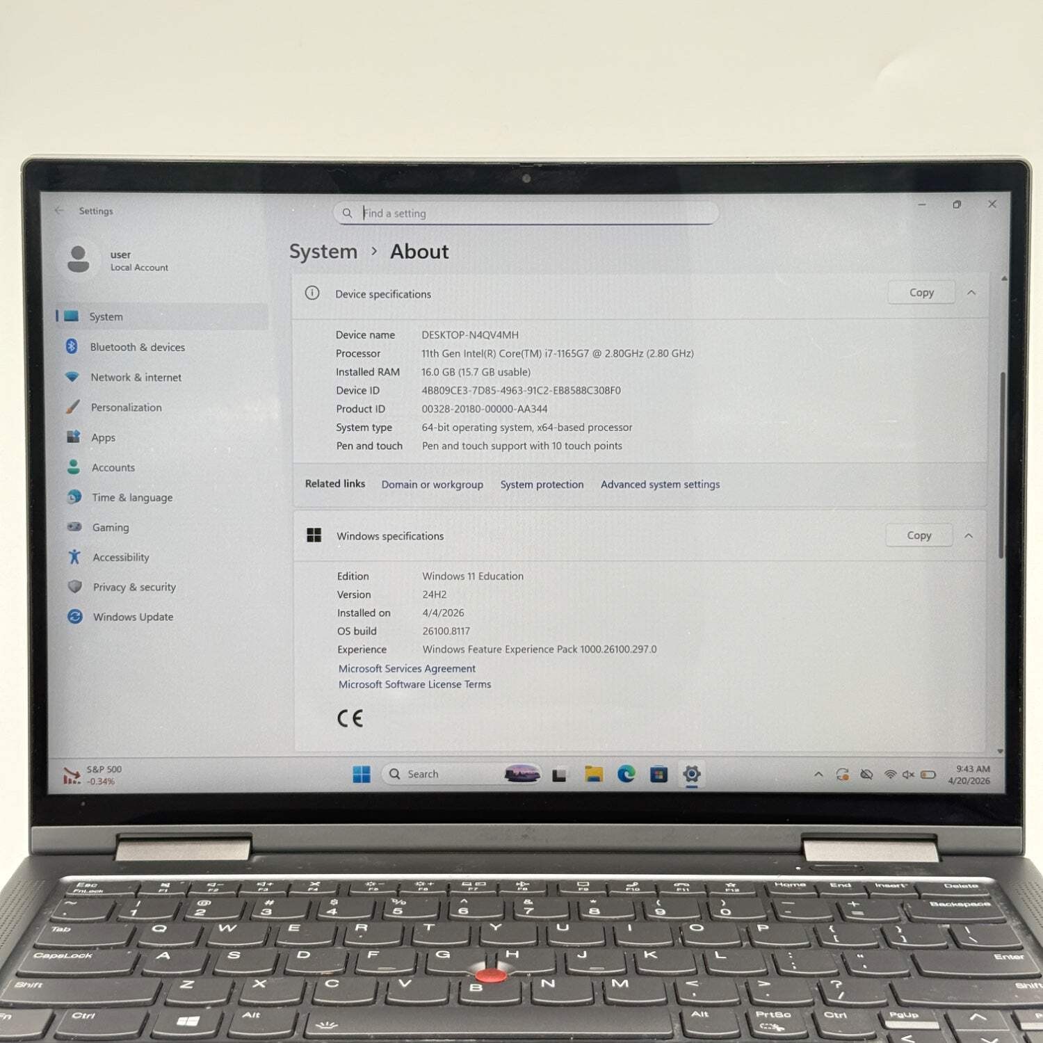 Lenovo ThinkPad X1 Yoga Gen 6 20XY001VUS 14″ i7-1165G7 2.8GHz 16GB RAM 256GB SSD