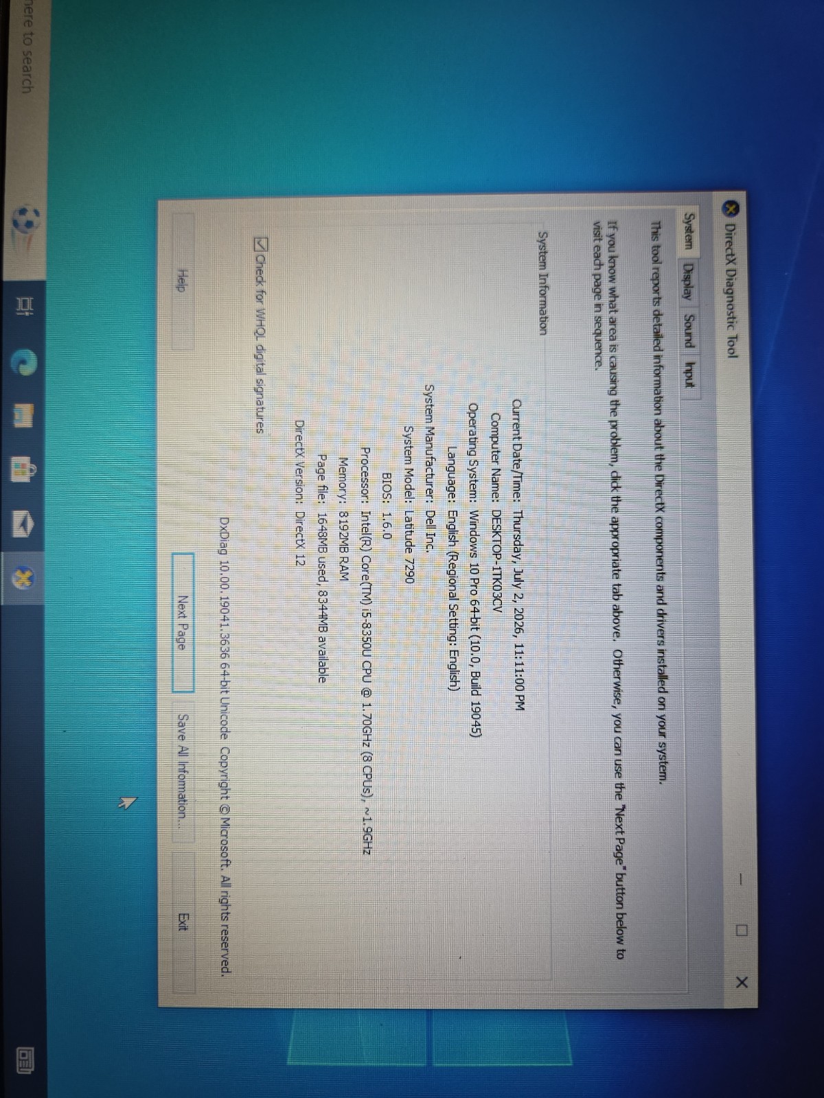 Dell Latitude 7290 – Intel i5-8350U – 8GB RAM – 256GB