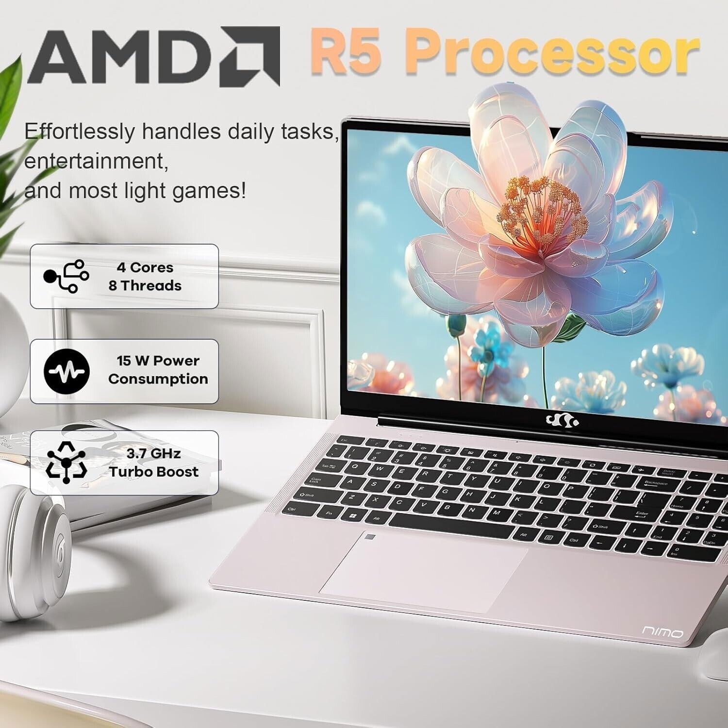 NIMO 15.6” IPS FHD Student Laptop AMD Ryzen 5 8GB/16GB RAM 256GB/512GB/1TB SSD