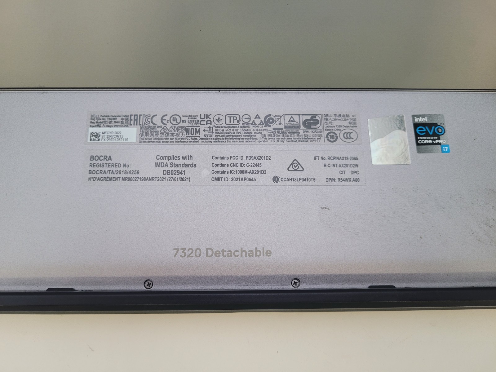 Latitude 7320 Detachable,i7-1180G7@1.30GHz,16GB Ram,256GB NVMe,NO OS