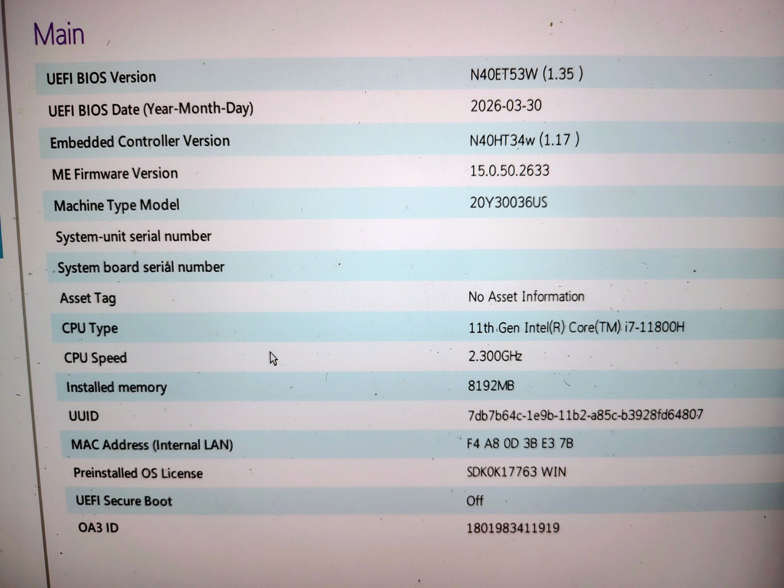 Lenovo ThinkPad x1 Carbon Gen 8 i7-10th Gen 16GB RAM 256GB SSD W 11 Pro*