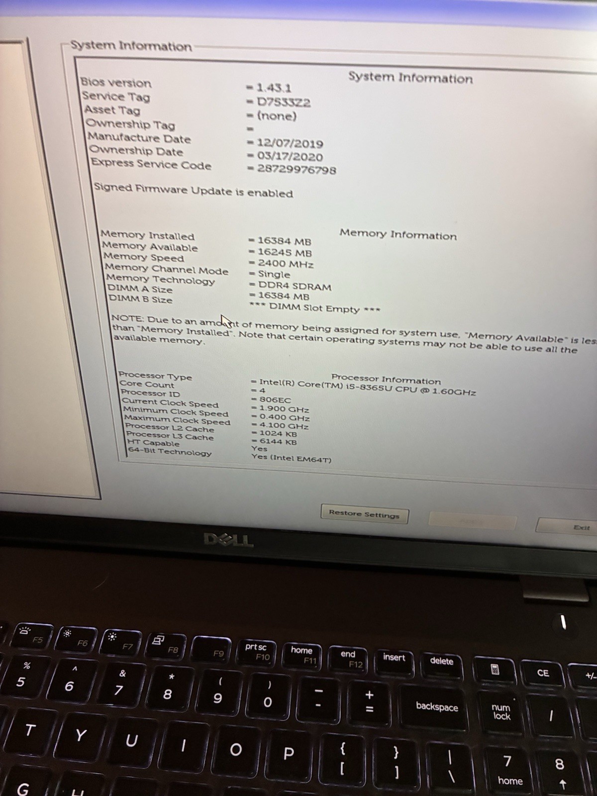 Dell Latitude 5500 i5-8250U 1.60 GHz 16GB RAM 256GB SSD Windows 11