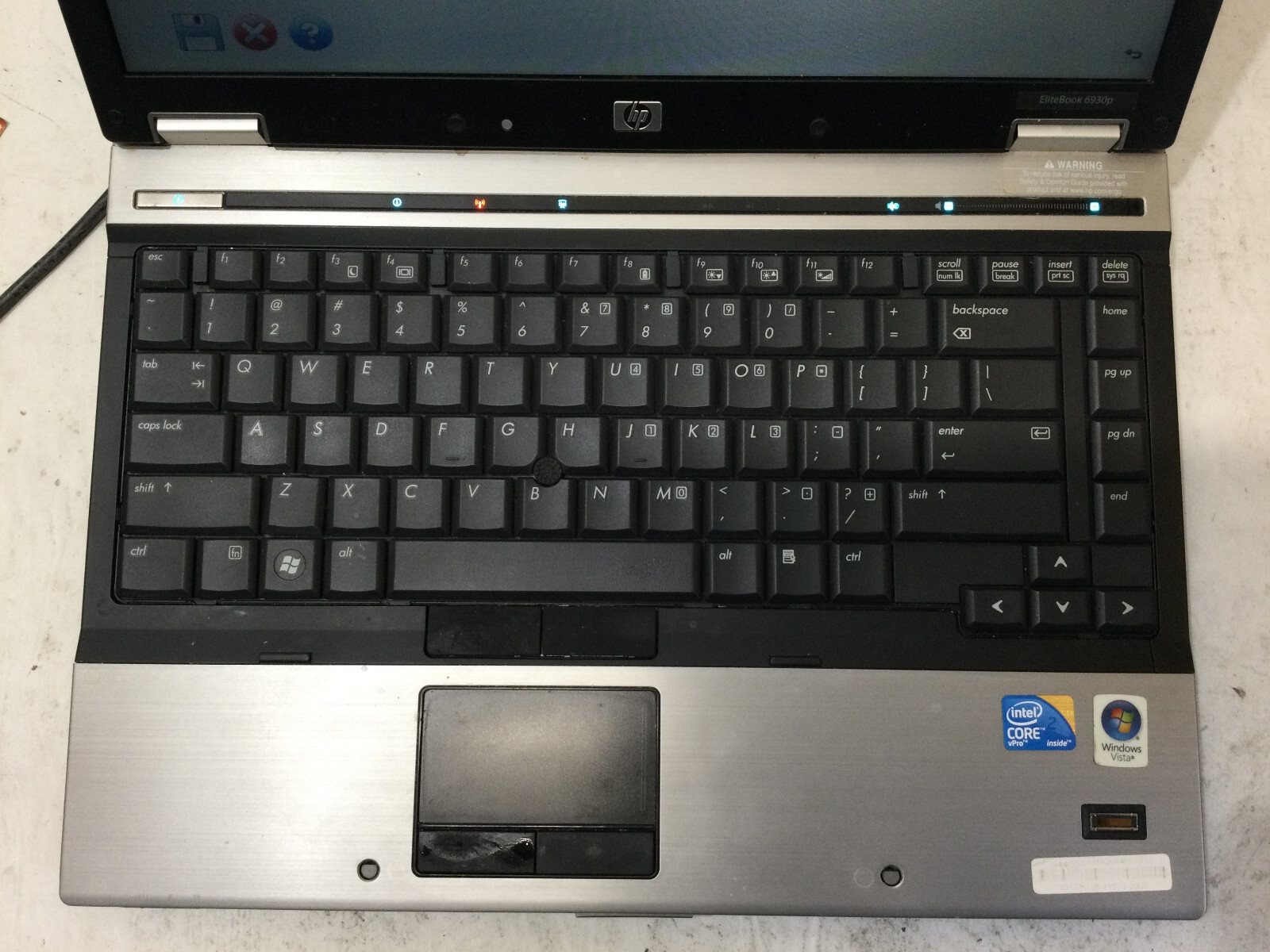HP ELITEBOOK 6930P – BOOTS TO BIOS – INTEL CORE 2 DUO – 4GB RAM -READ DESCRIP-BB