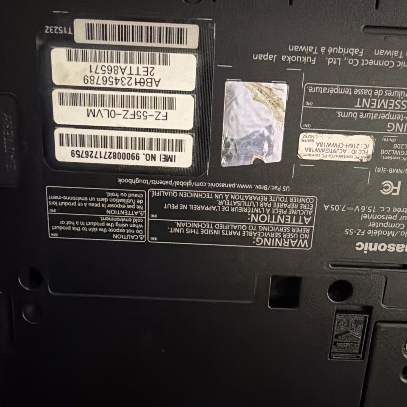 Panasonic Toughbook FZ55 i5-1145G7 16RAM 512 Nvme Adapter Bios Locked Touch