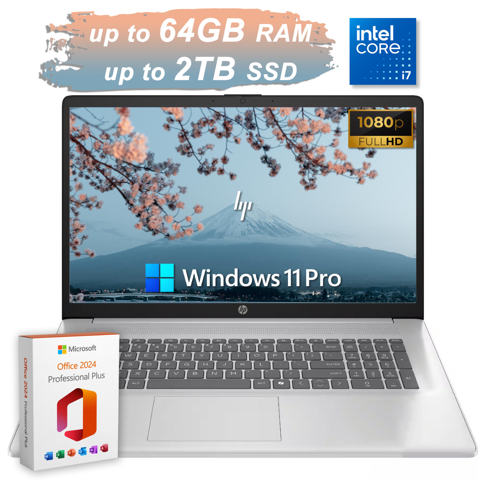 2026 HP Laptop Computer 17.3″ 10-Core Intel i7 Upto 64GB RAM 2TB SSD Office 2024