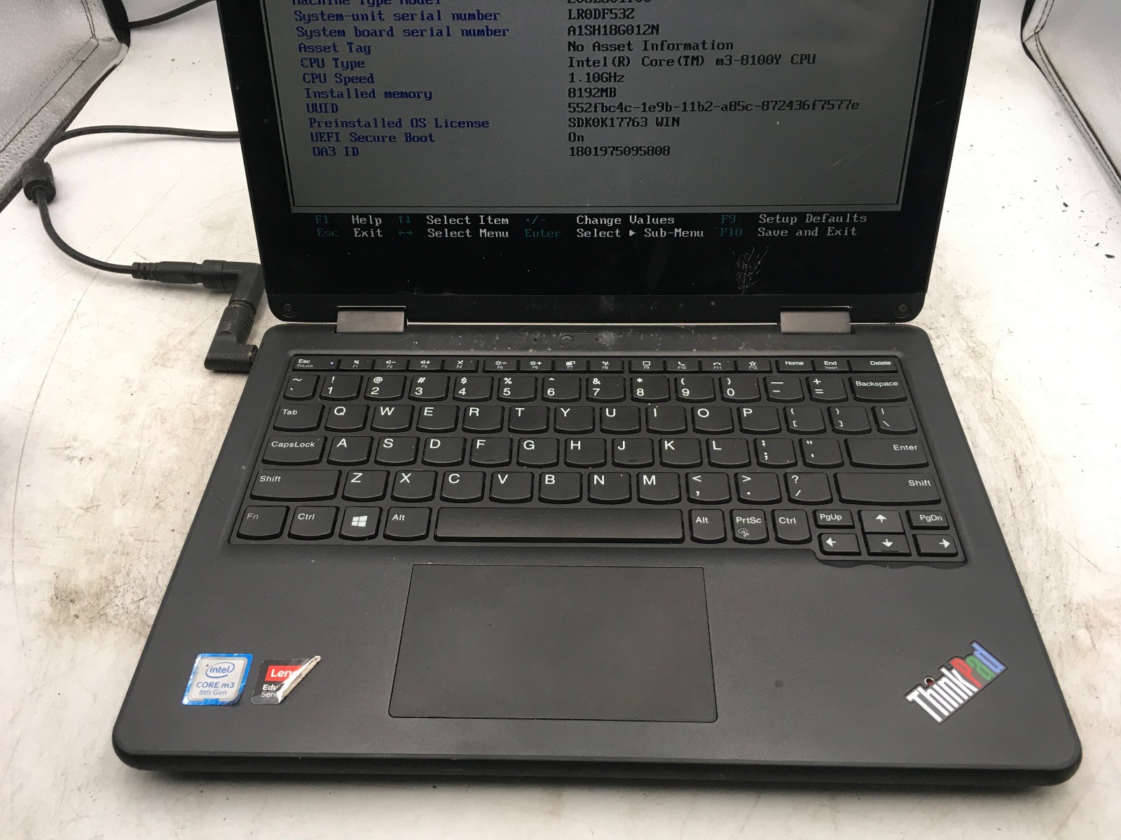 LENOVO THINKPAD 11E YOGA GEN 6 -BOOTS TO BIOS- INTEL M3 8100Y – 8GB RAM -READ-BB