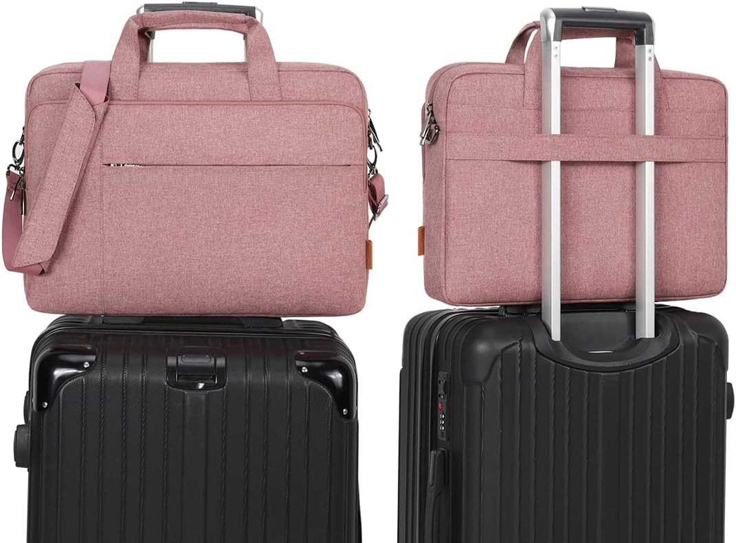 Sleeve for 17.3 inch Laptop, Messenger Bag for Business Travel, Pink