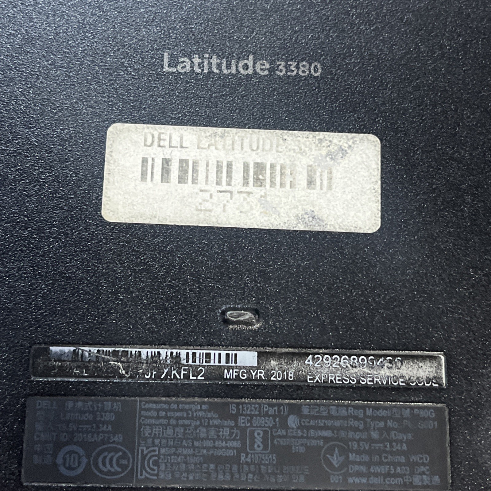 DELL LATITUDE 3380 INTEL CORE I3-6006U 2.00GHZ 8GB RAM NO HD