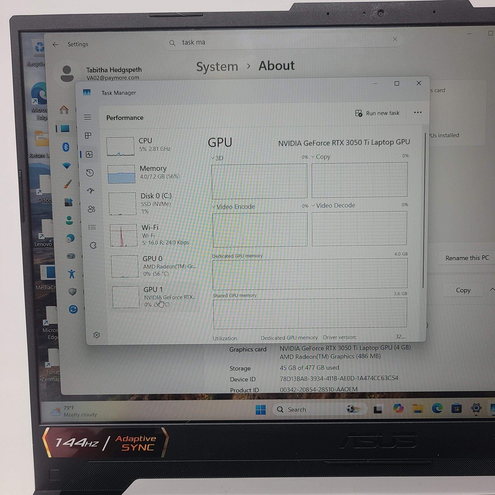 Asus TUF A15 FA507RE 15.6″ Ryzen 7 6800H 3.2GHz 8GB RAM 512GB SSD GeForce RTX