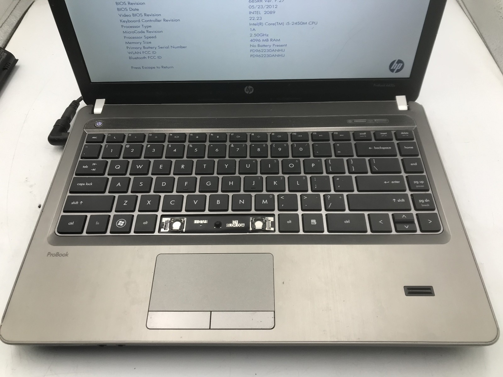HP PROBOOK 4430s – BOOTS TO BIOS – INTEL I5 2450M – 4GB RAM -READ DESCRIPTION-BB