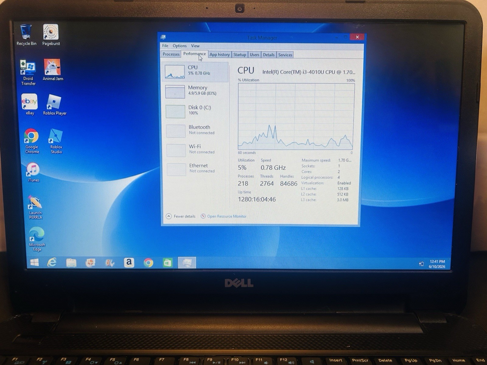 Dell Inspiron 15-3567 15.6″ i3-4010U 6 GB RAM DDR3 500 GB