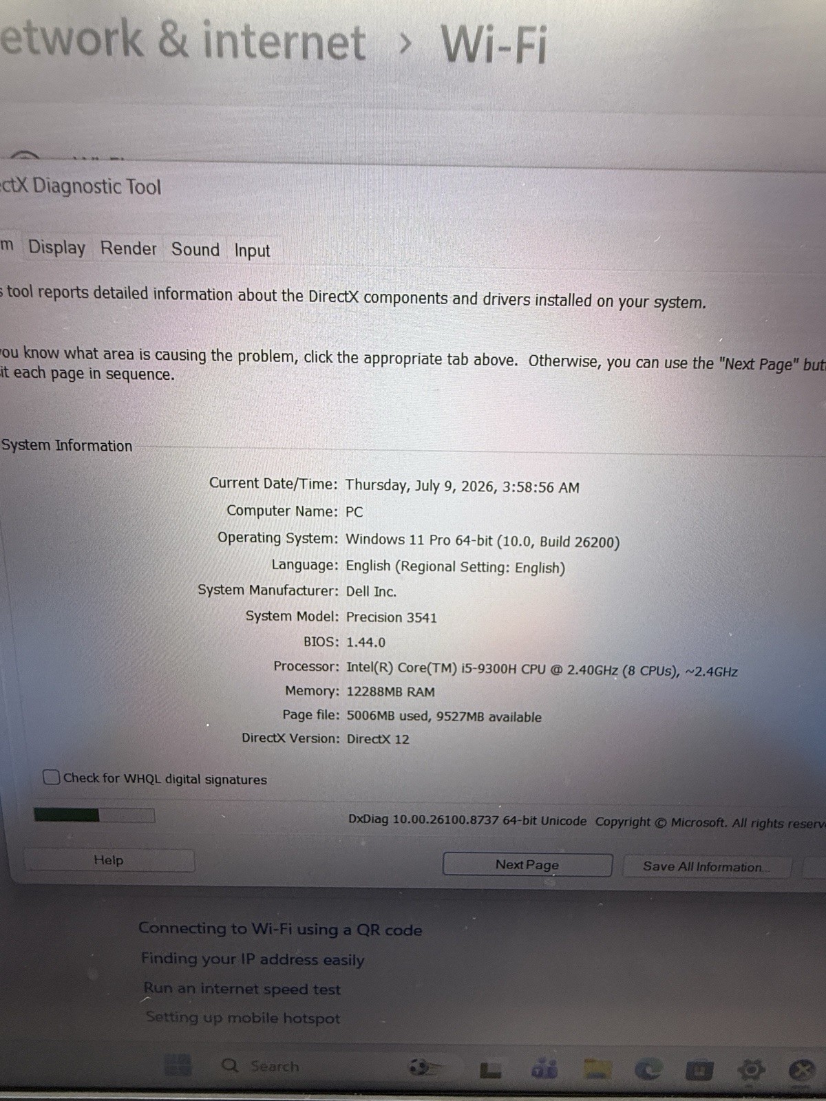 Dell Precision 3541 i5-9300H Quadro P620 4GB 12GB 512GB SSD 15.6” Win11